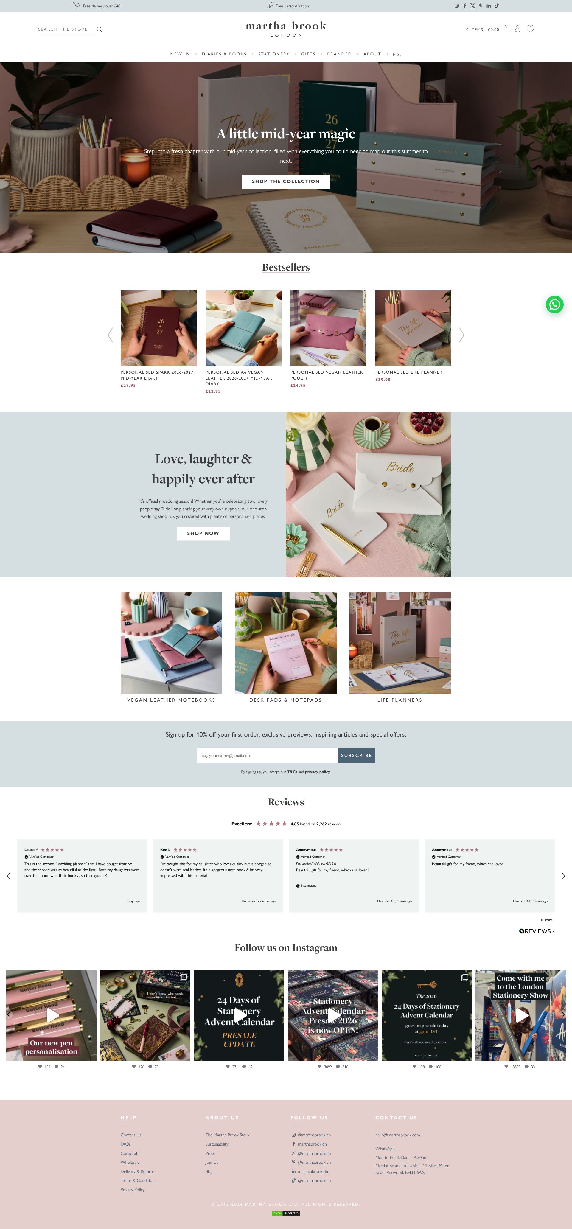 Martha Brook homepage screenshot