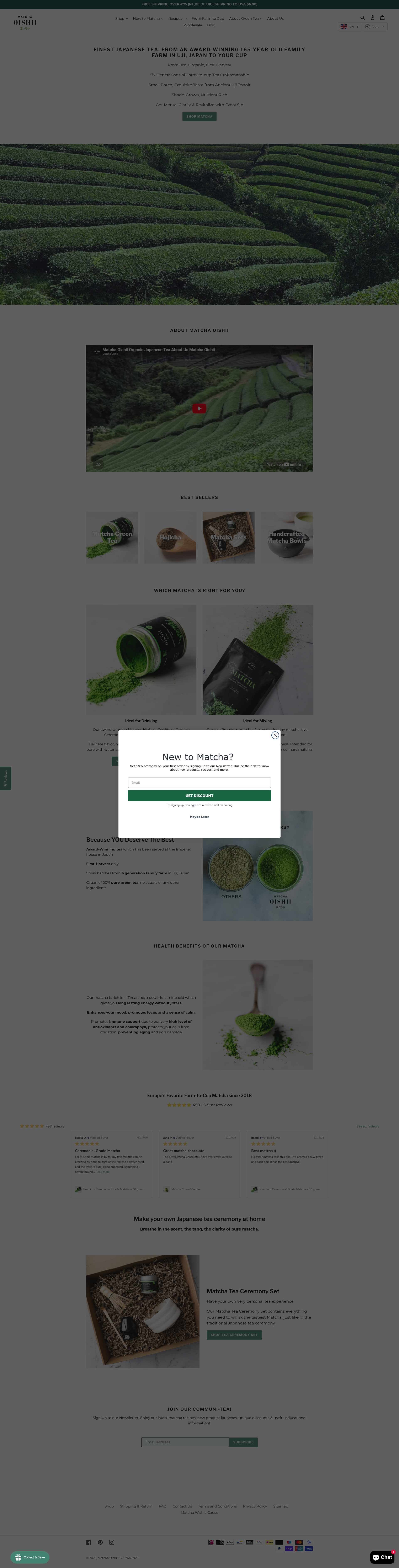 Matcha Oishii homepage