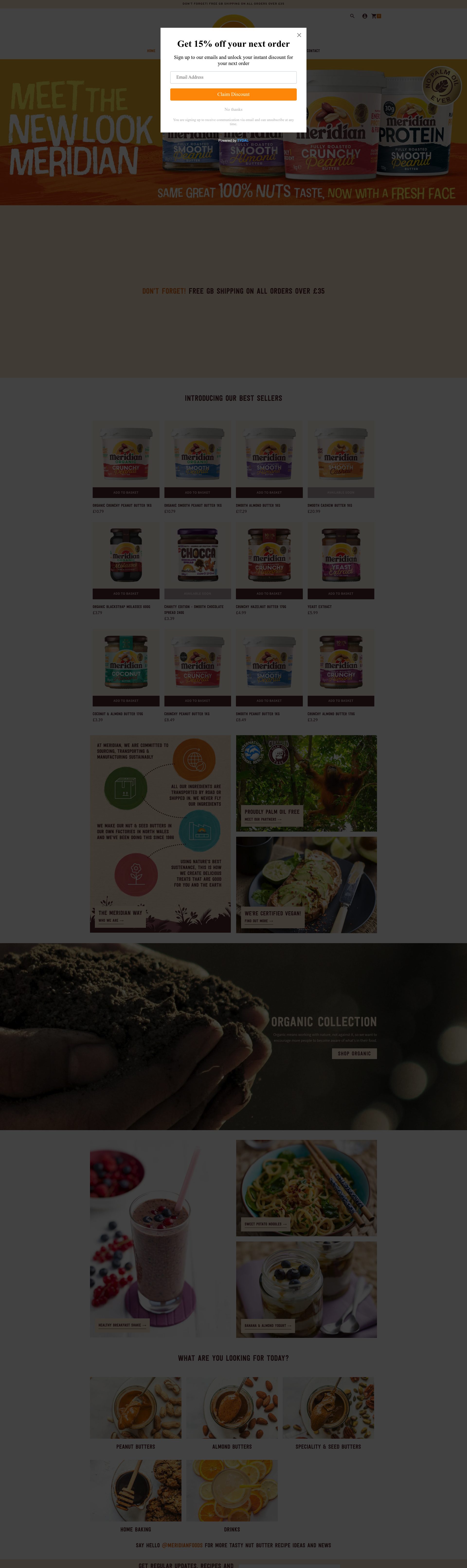 Meridian Foods homepage