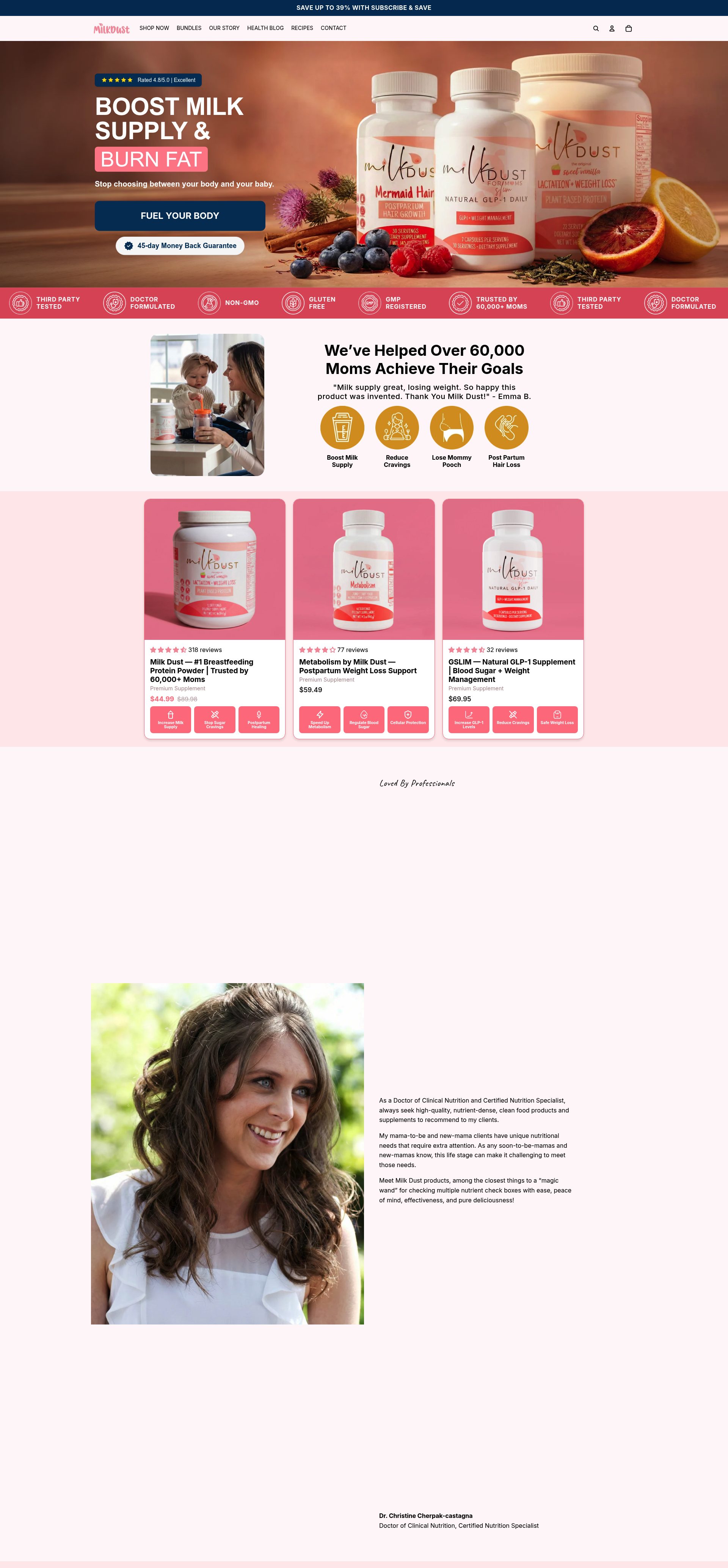 Milk Dust homepage