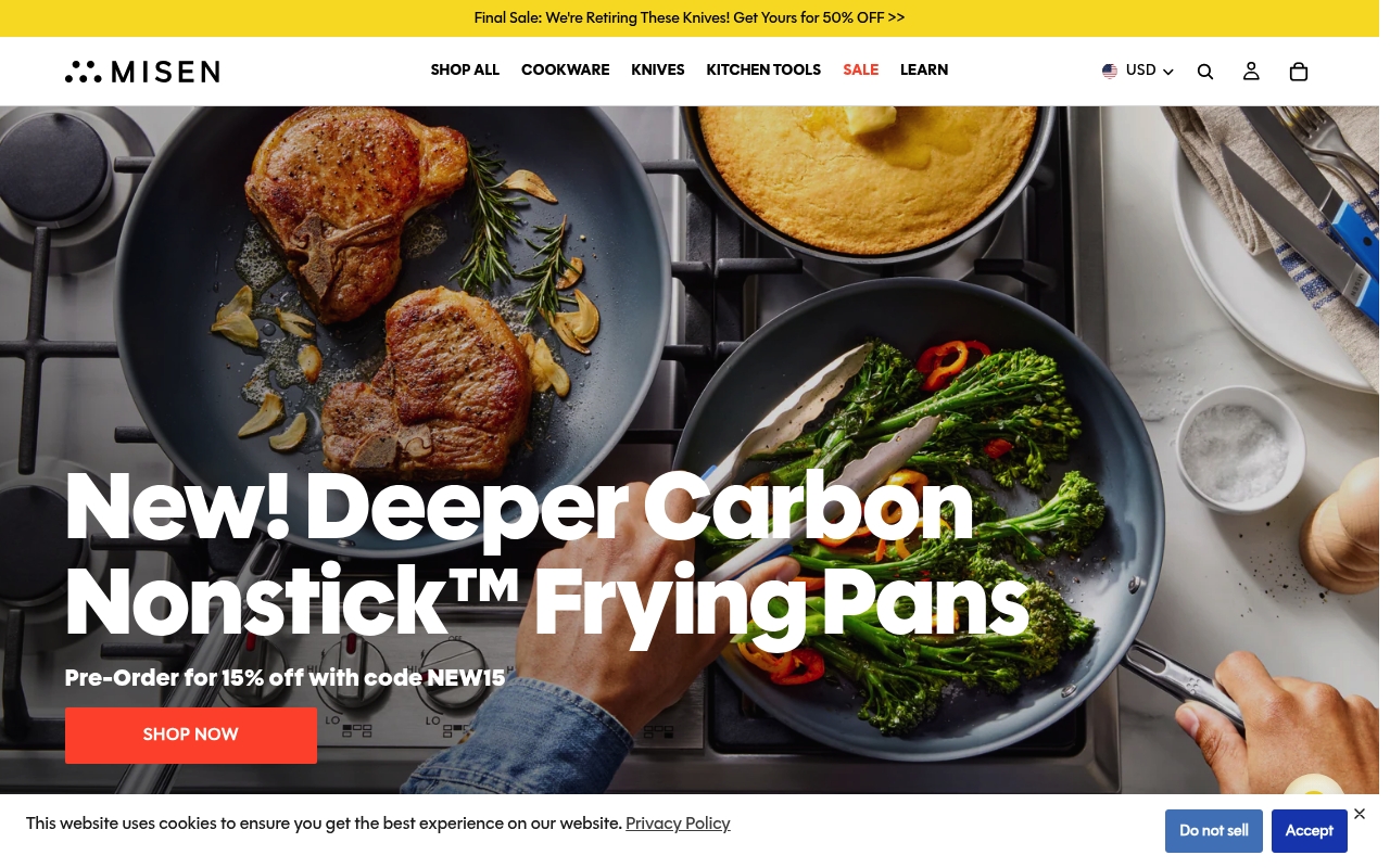 Misen homepage