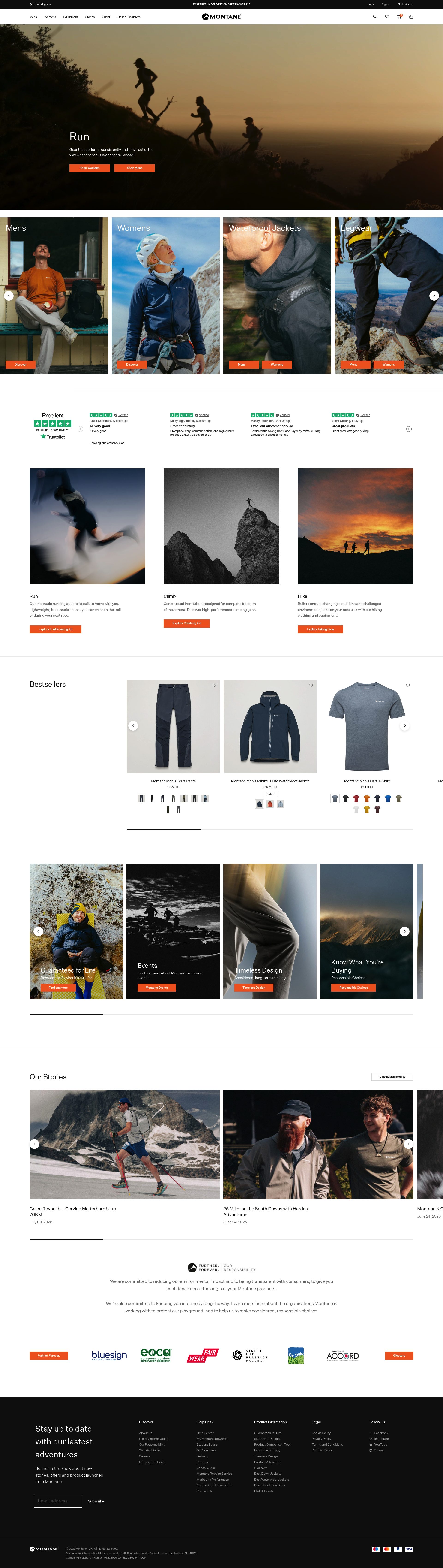 Montane homepage screenshot