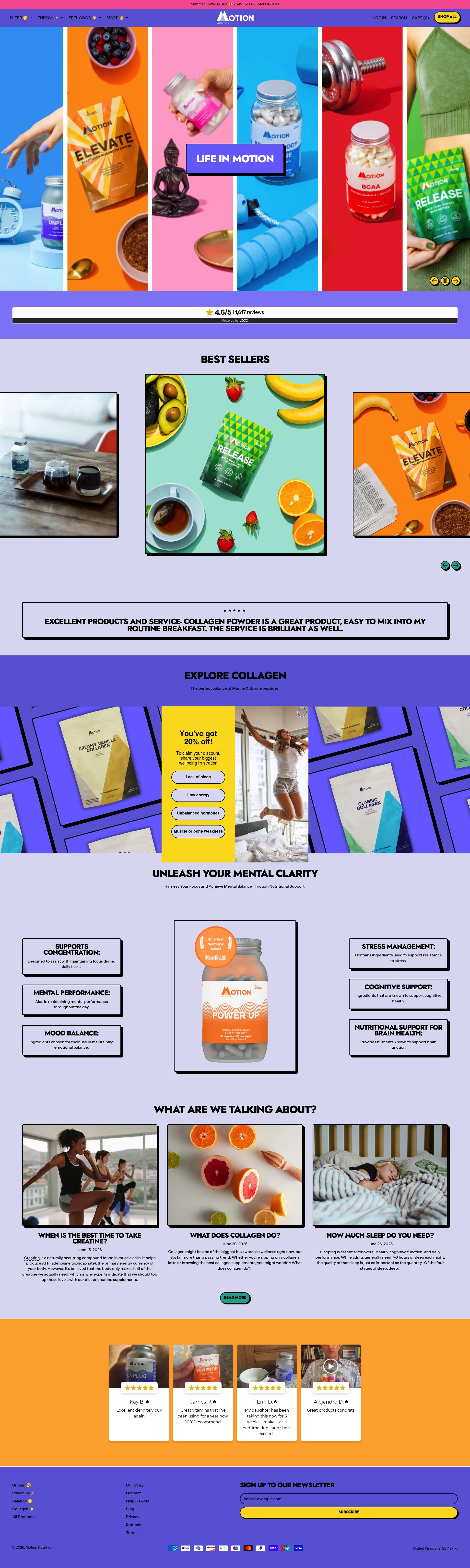 Motion Nutrition homepage