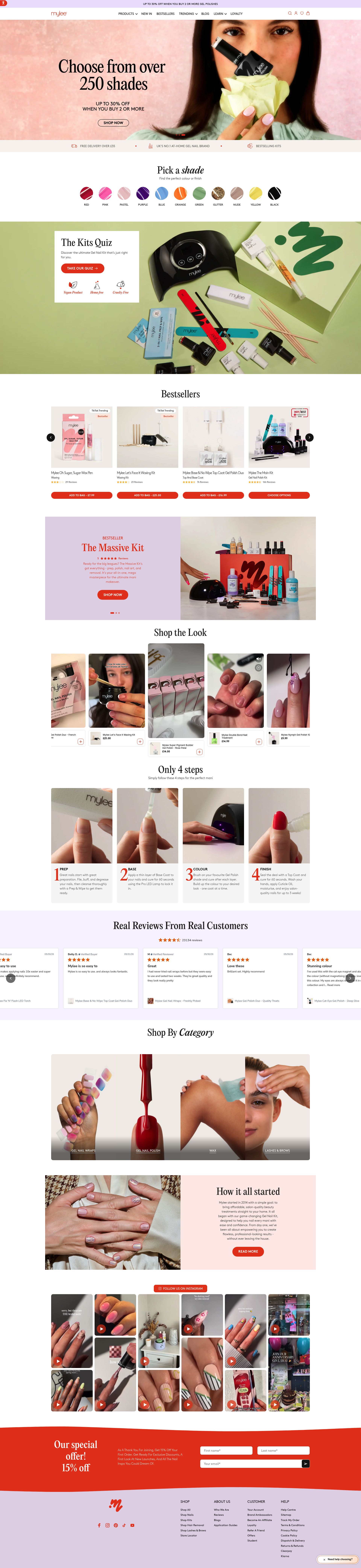 Mylee homepage screenshot