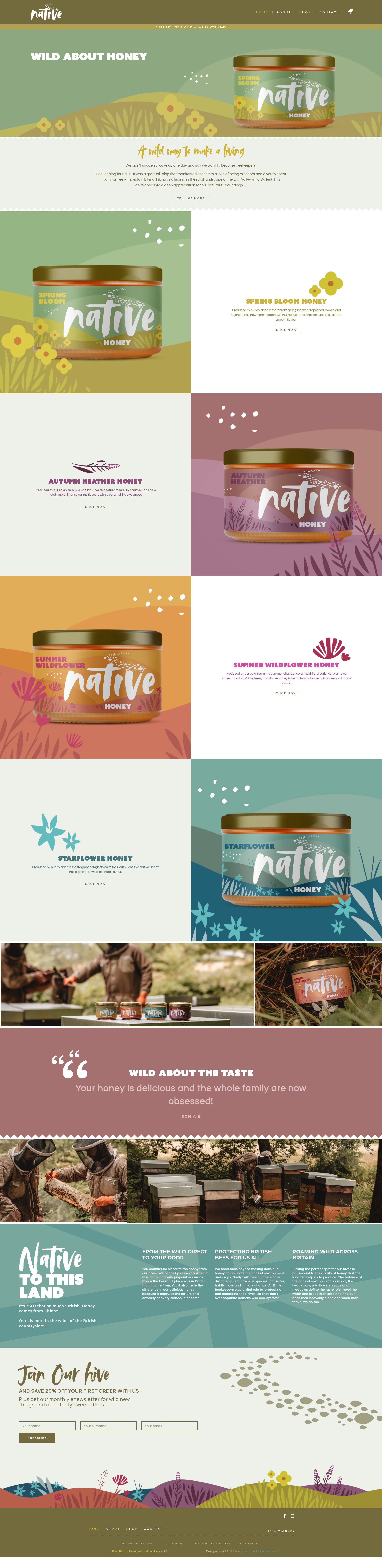 Native Honey homepage