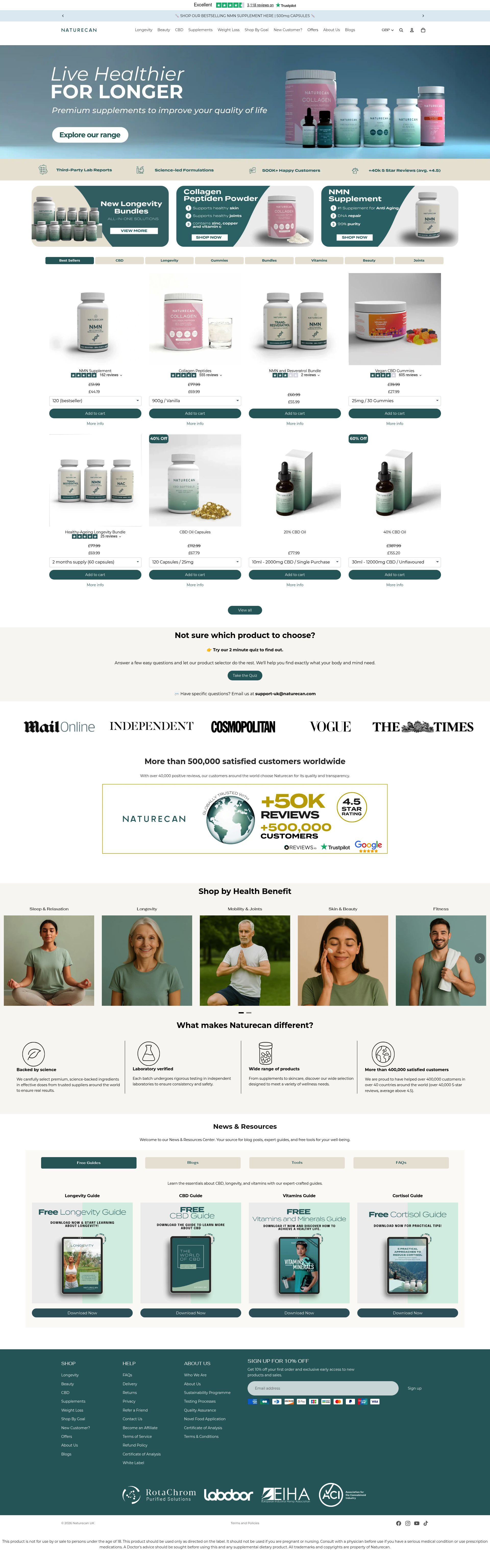 Naturecan homepage screenshot