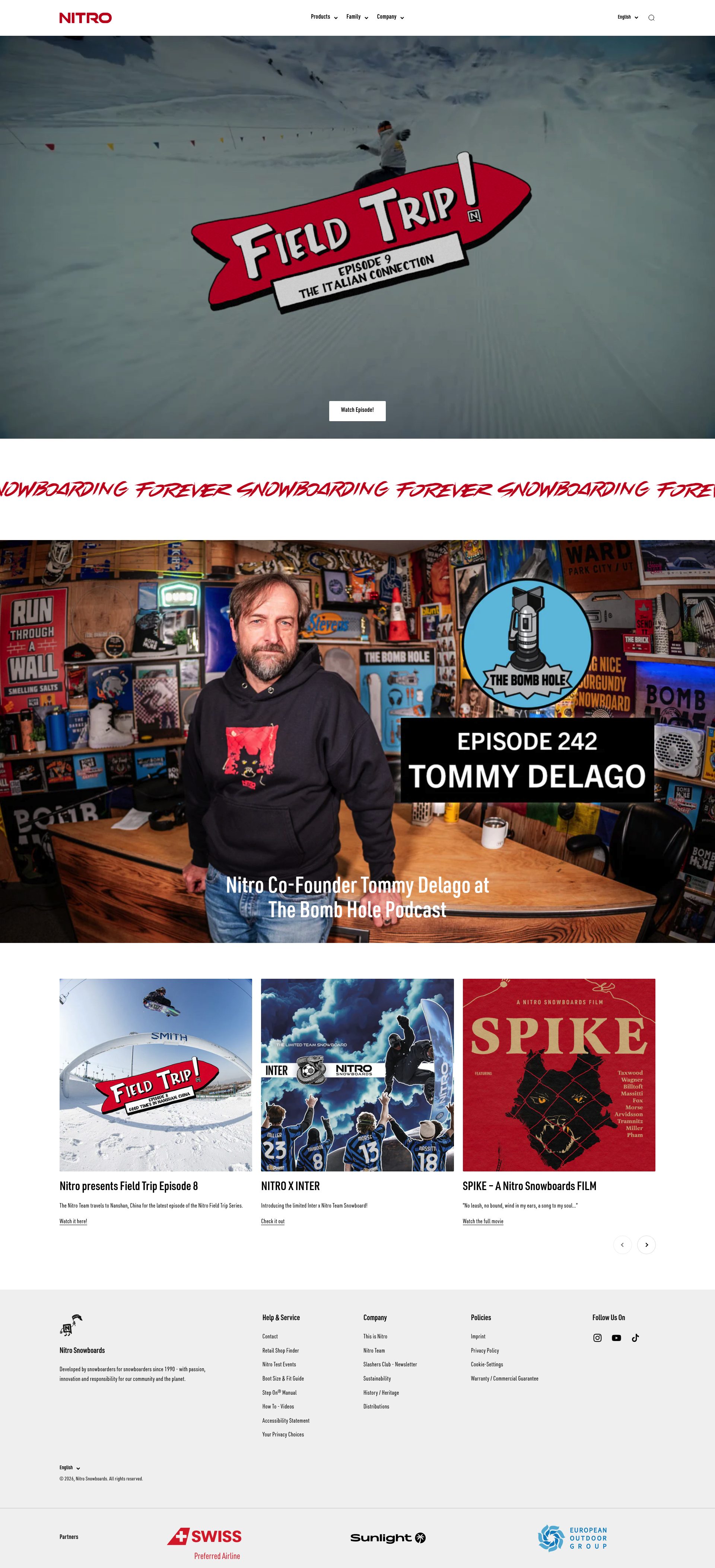 Nitro Snowboards homepage