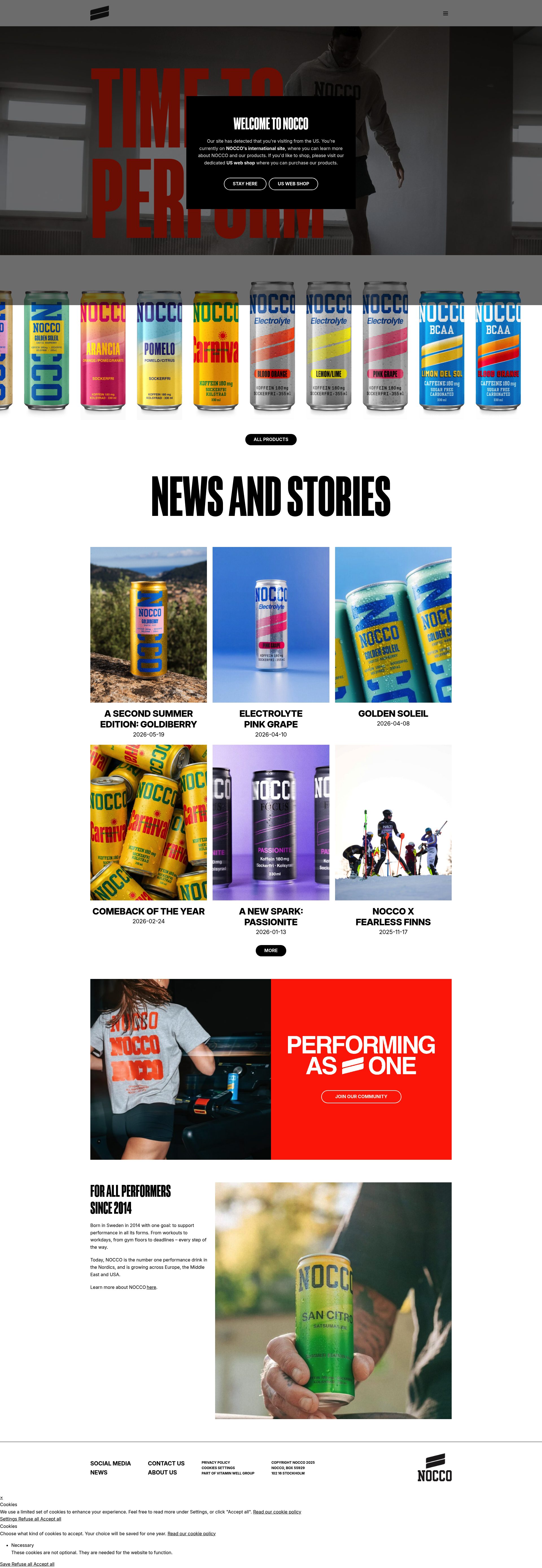 Nocco homepage
