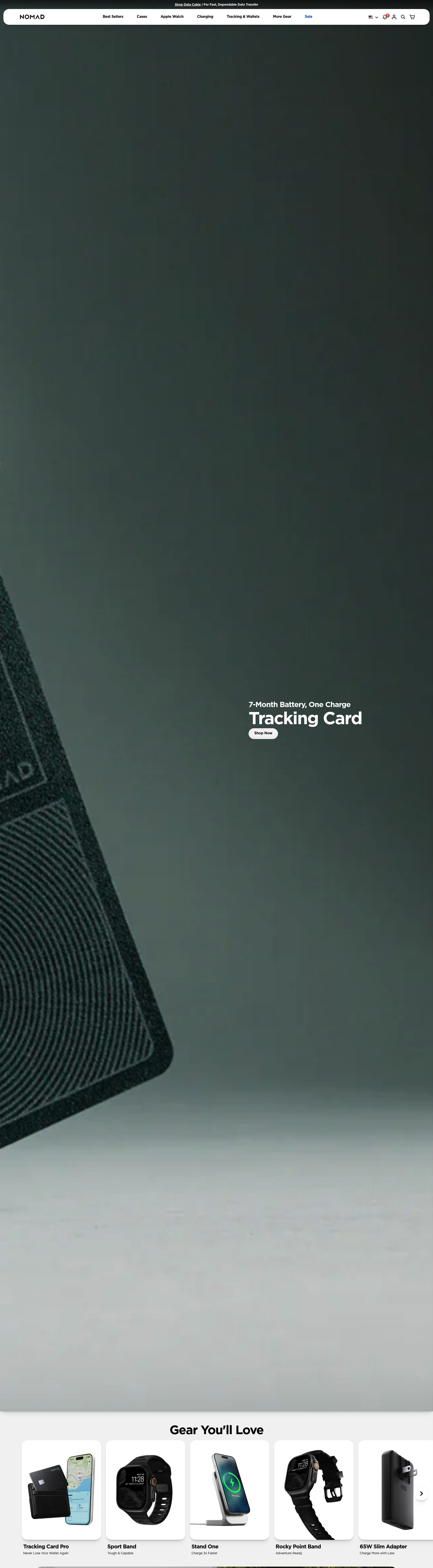 Nomad Goods homepage screenshot