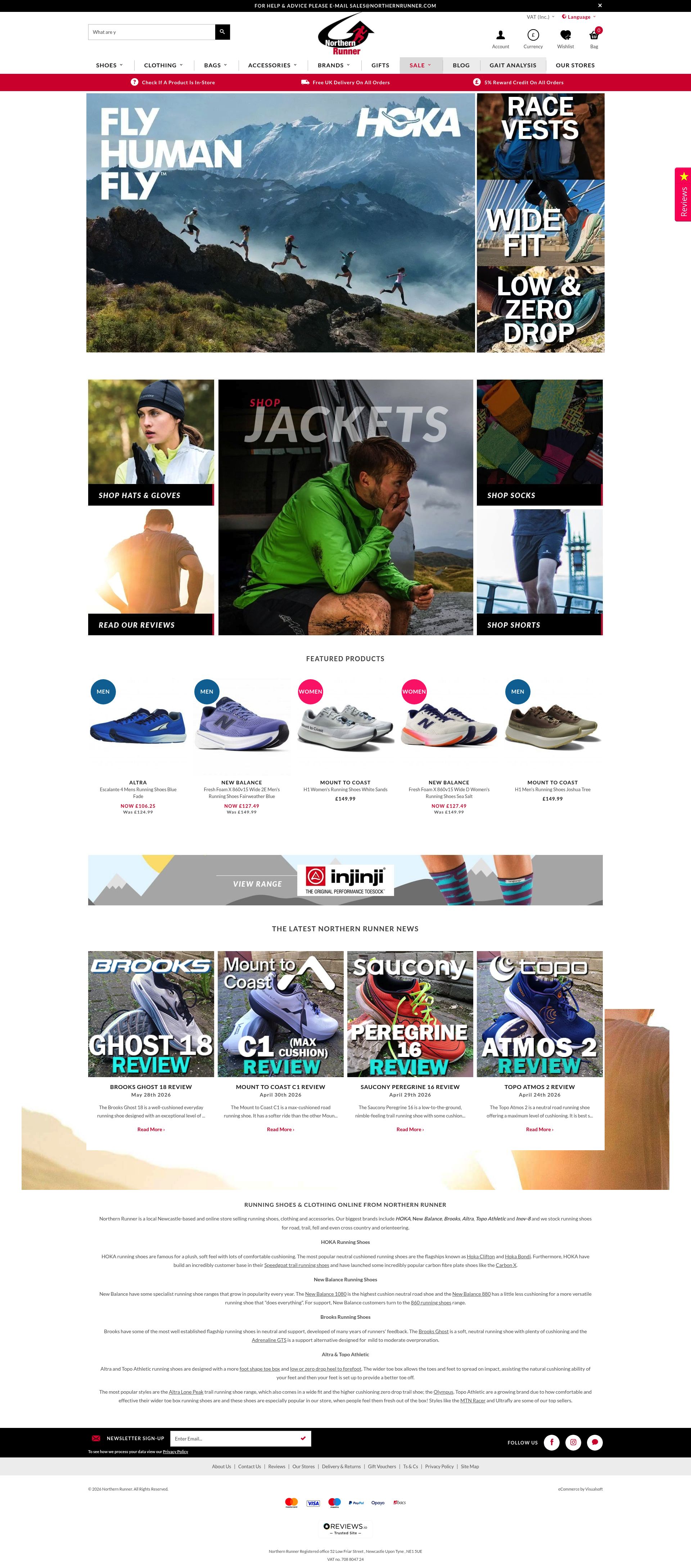 Northern Runner homepage screenshot