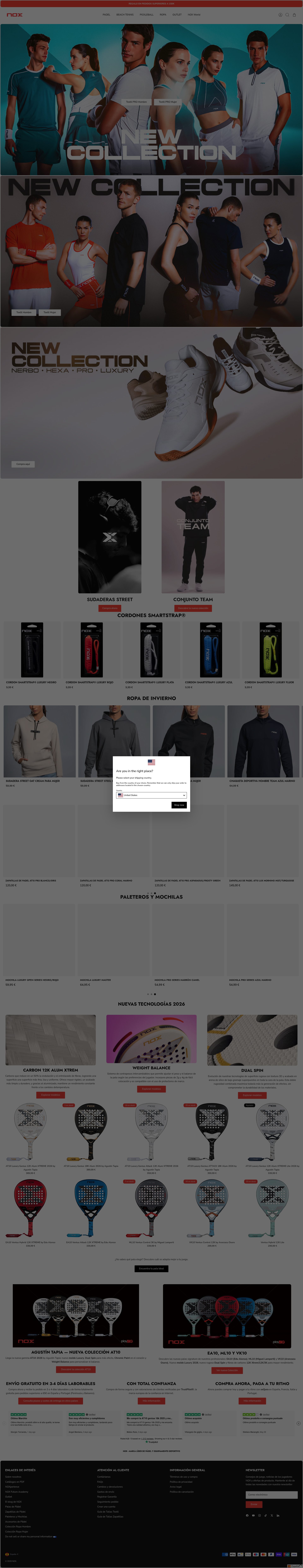 Nox Sport homepage screenshot