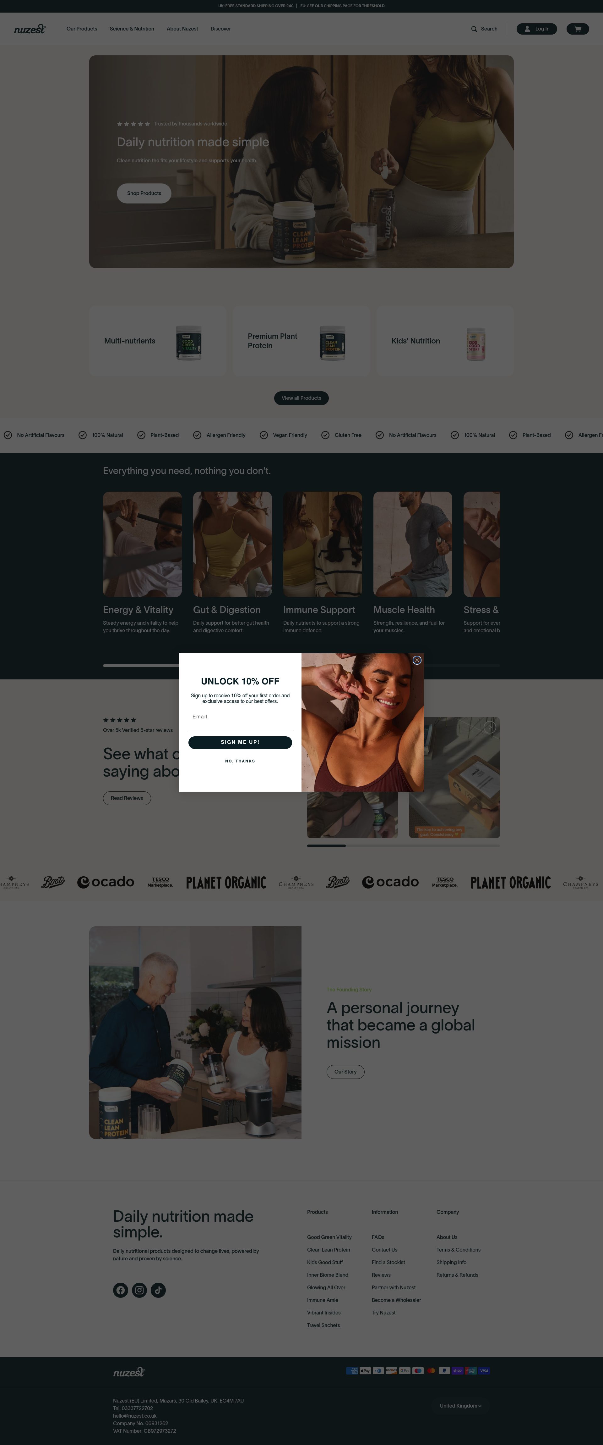 Nuzest homepage