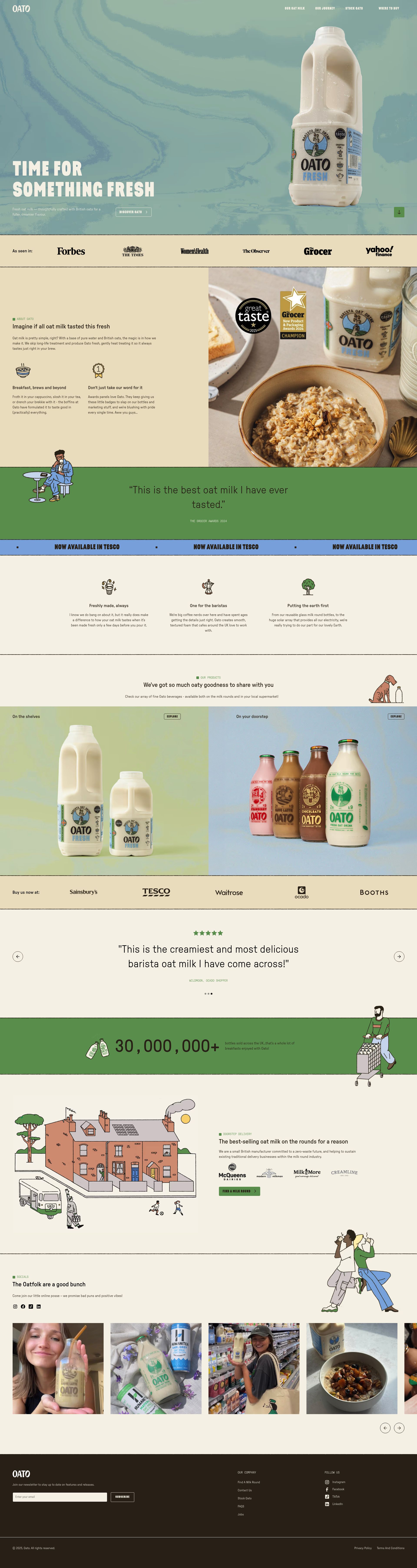 Oato homepage screenshot