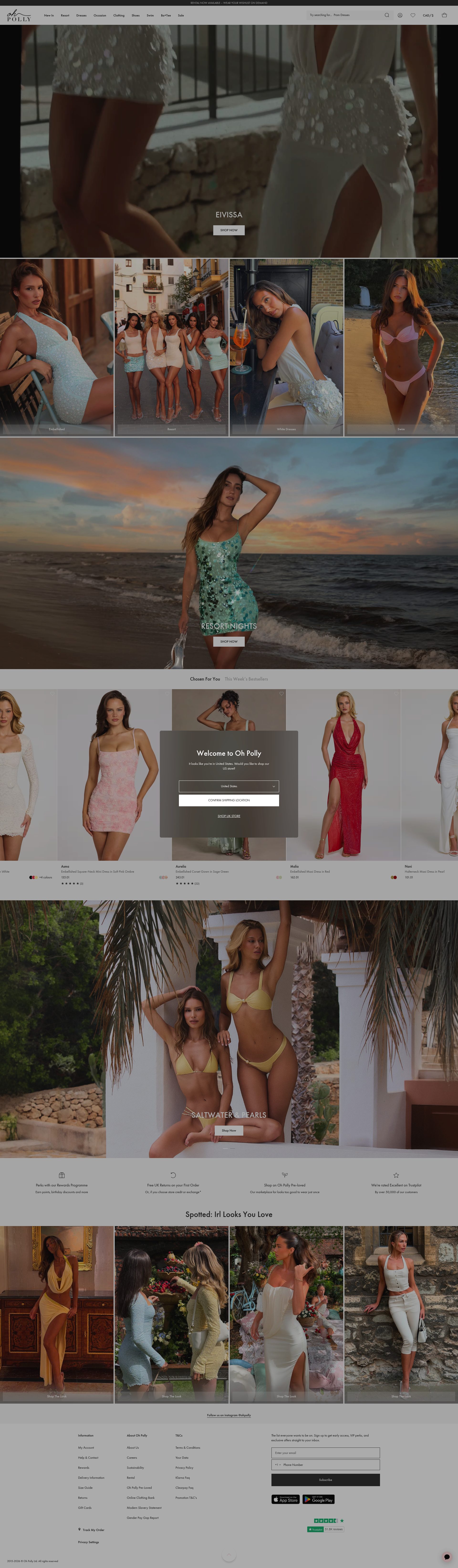 Oh Polly homepage screenshot