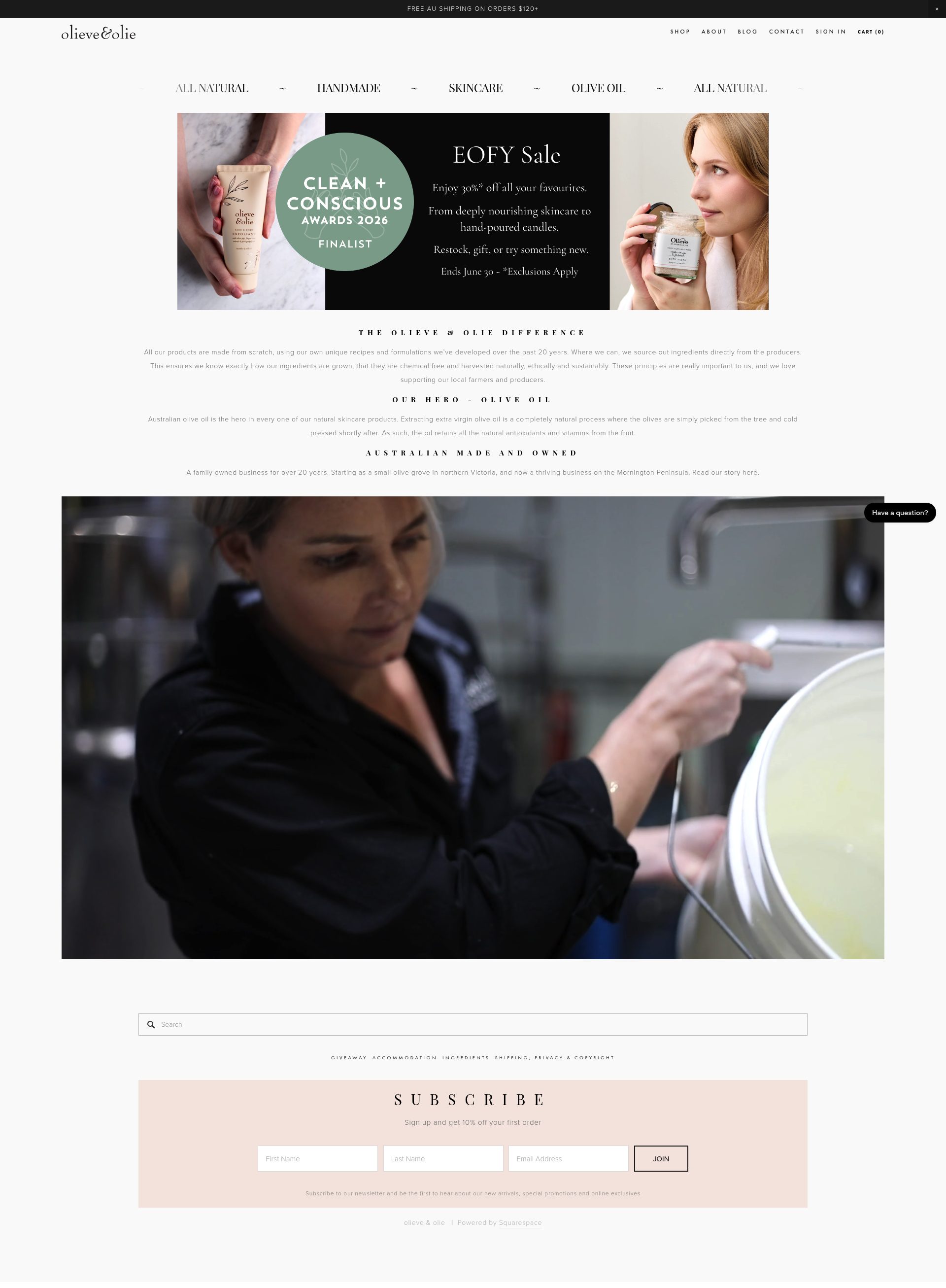 Olieve & Olie homepage