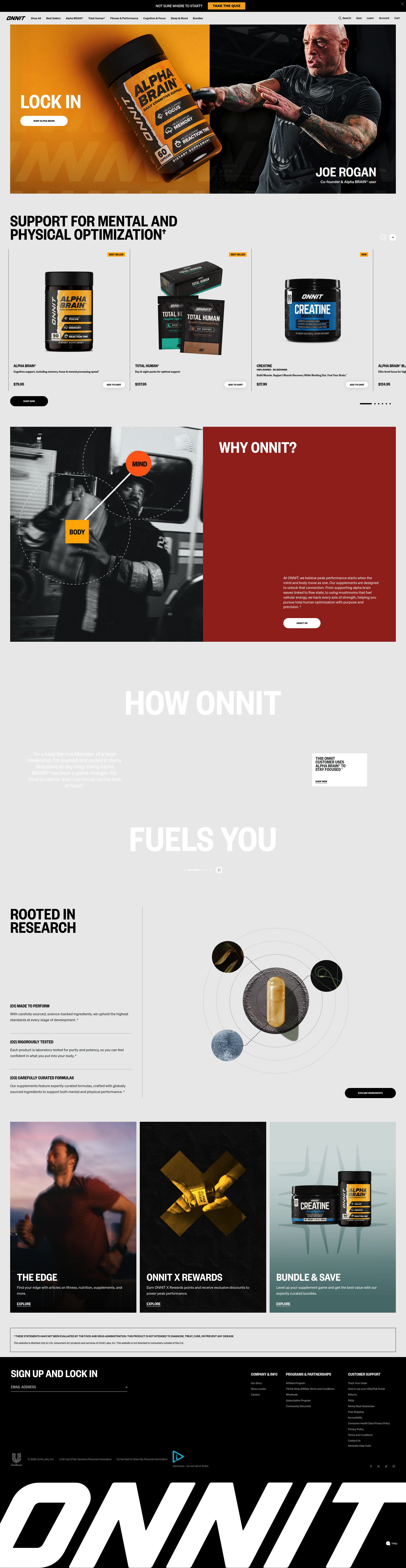 Onnit homepage