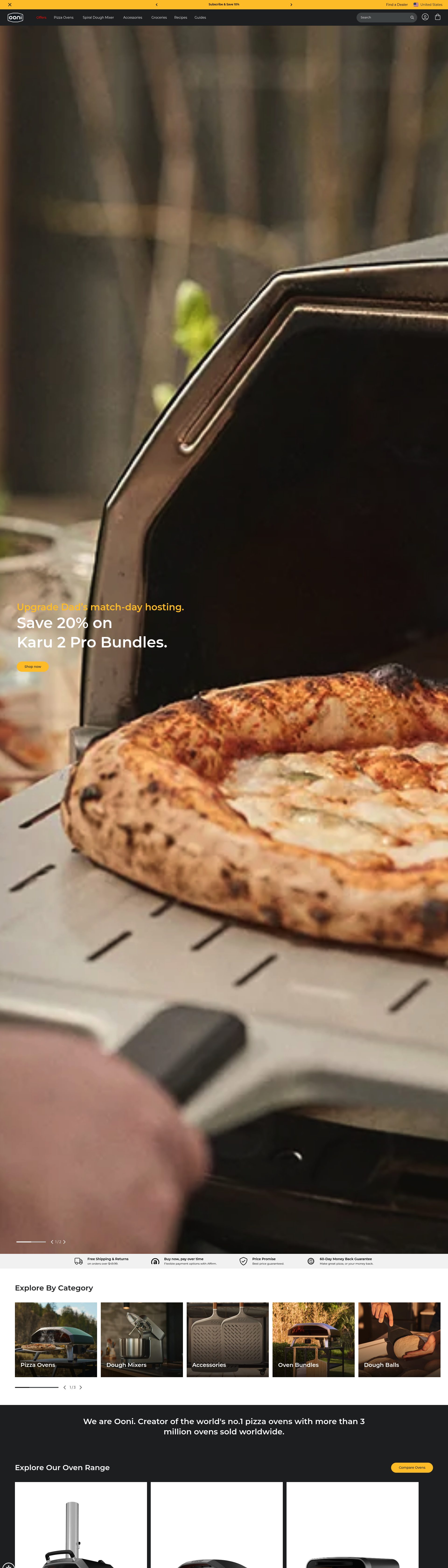 Ooni homepage