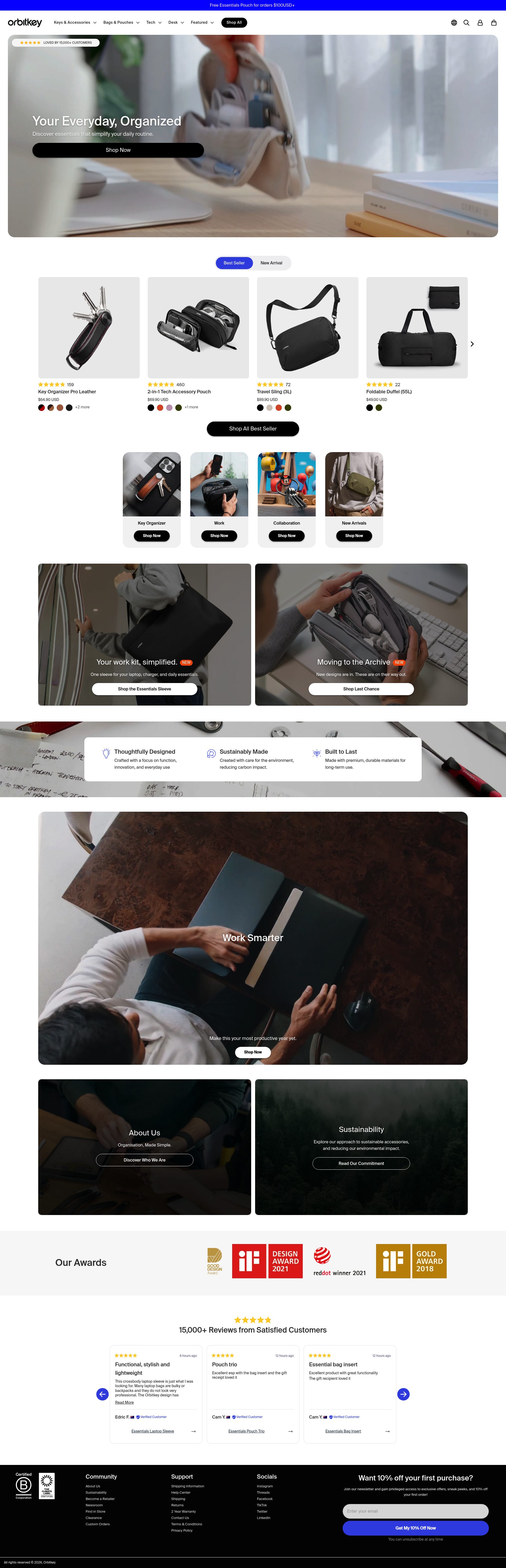 Orbitkey homepage