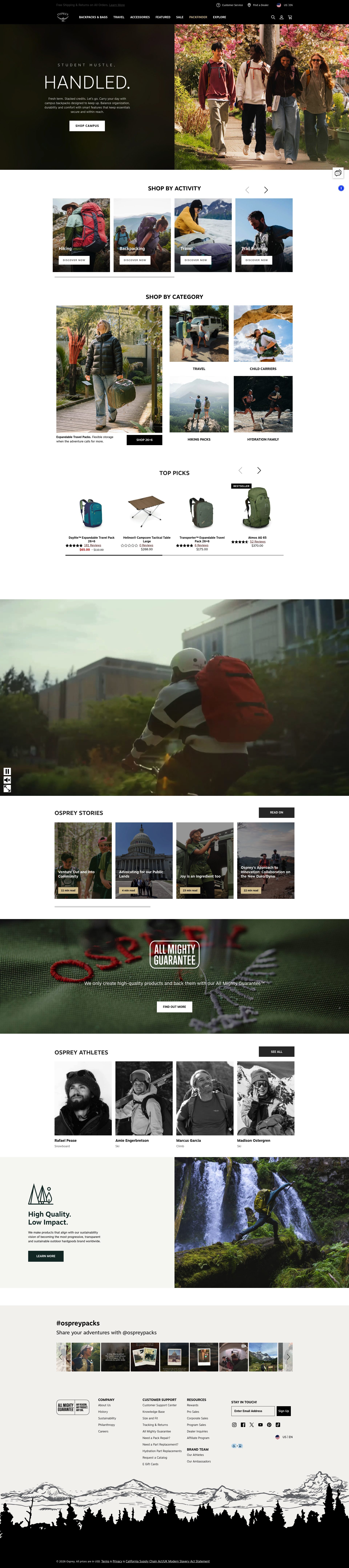 Osprey homepage