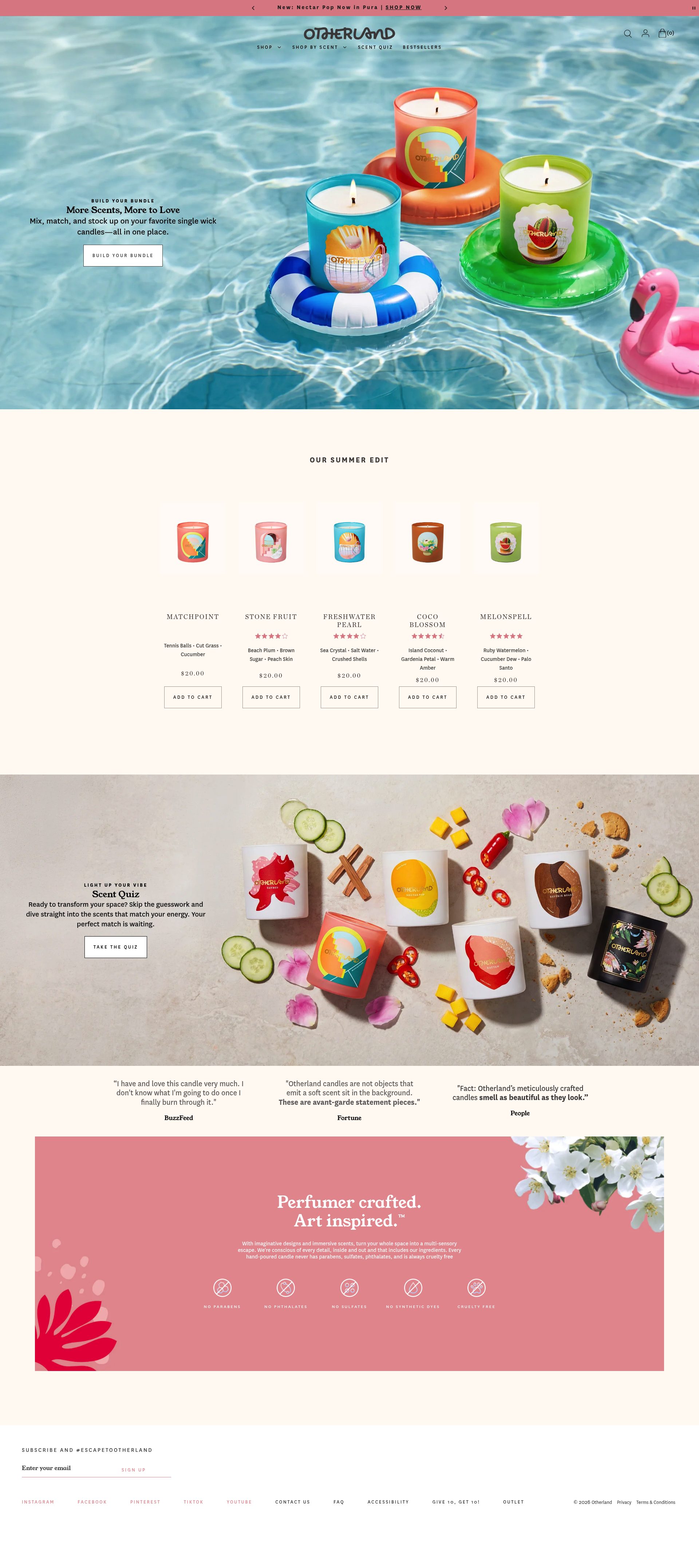 Otherland homepage screenshot