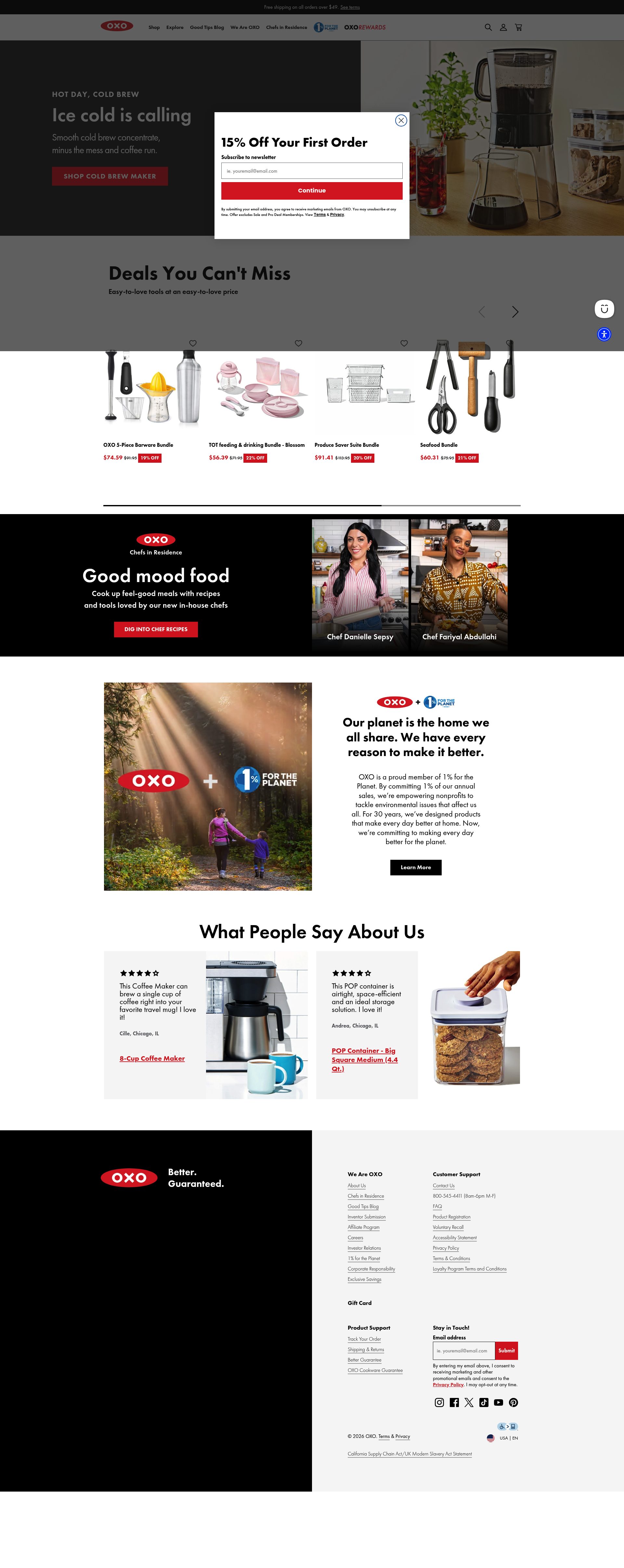 Oxo homepage screenshot