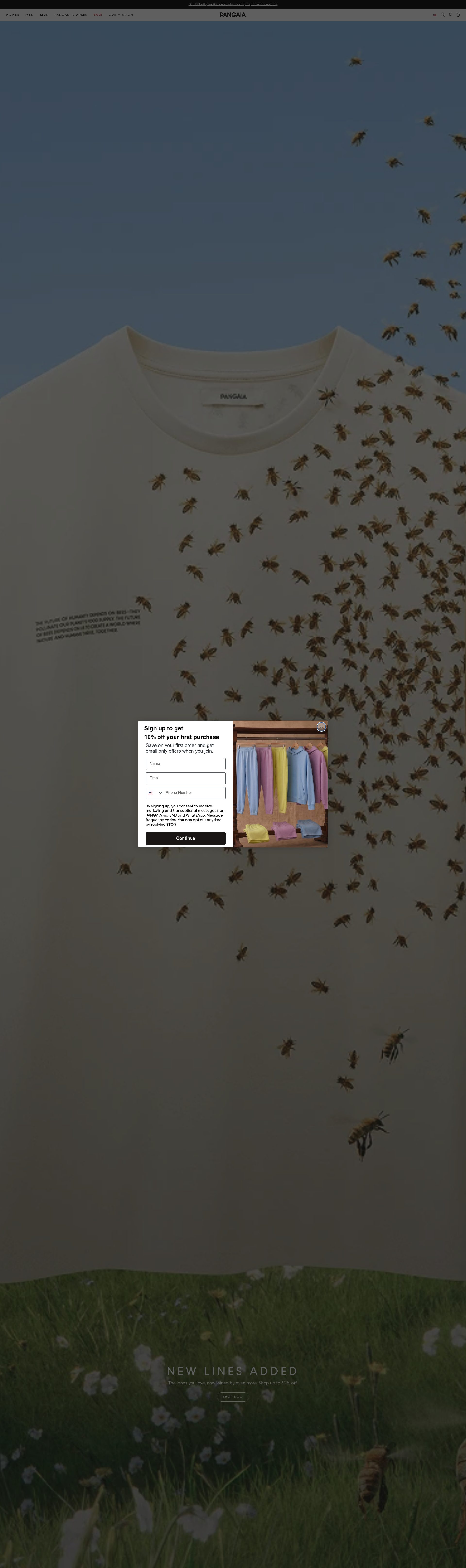 Pangaia homepage