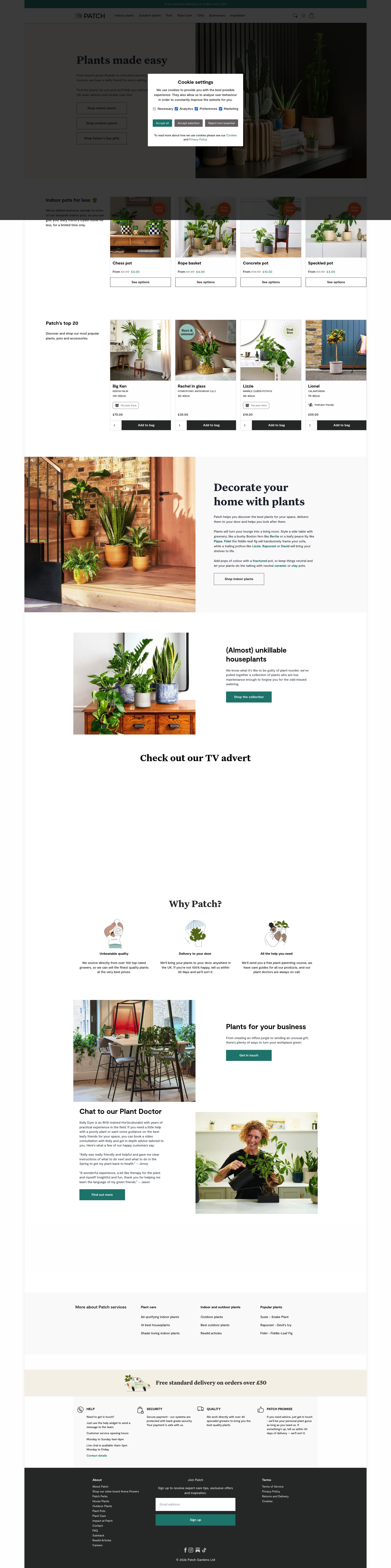 Patch Plants homepage