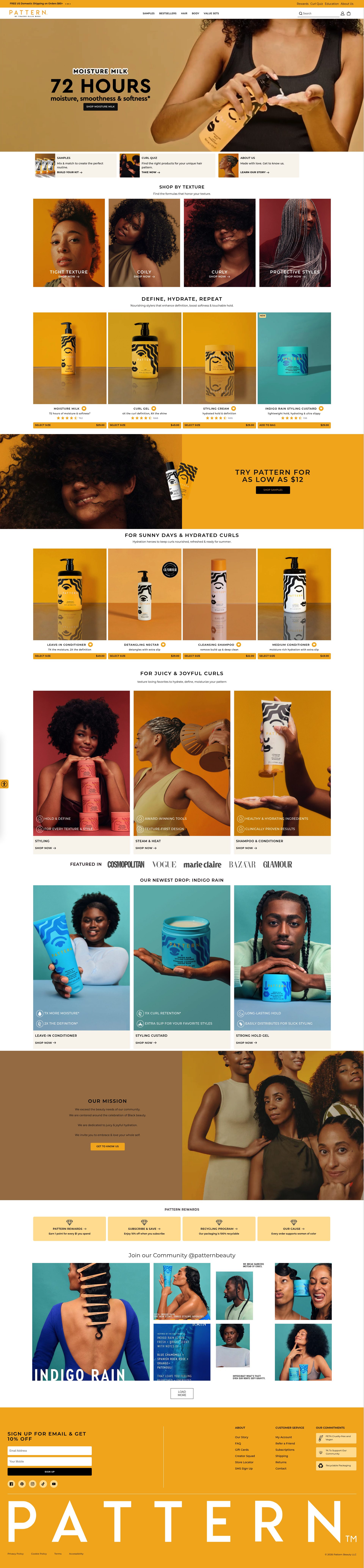 Pattern Beauty homepage