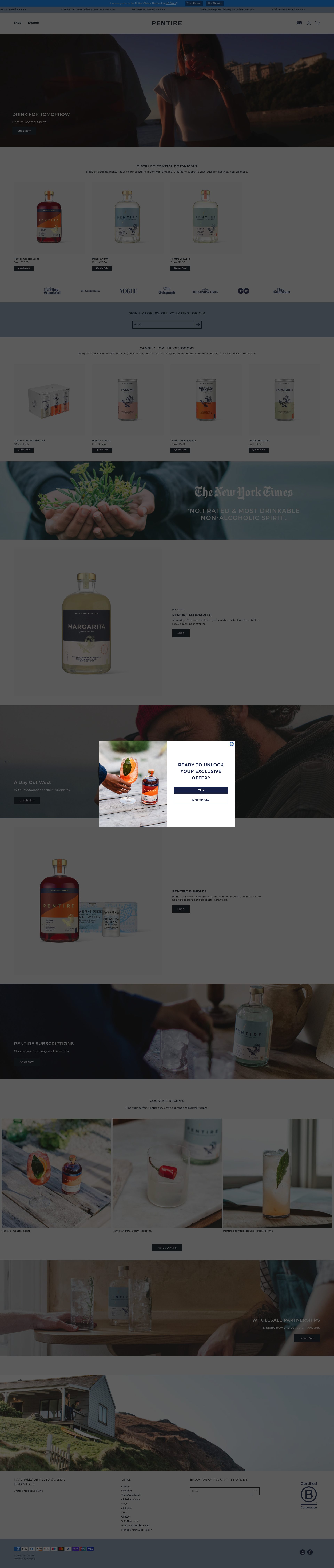 Pentire homepage