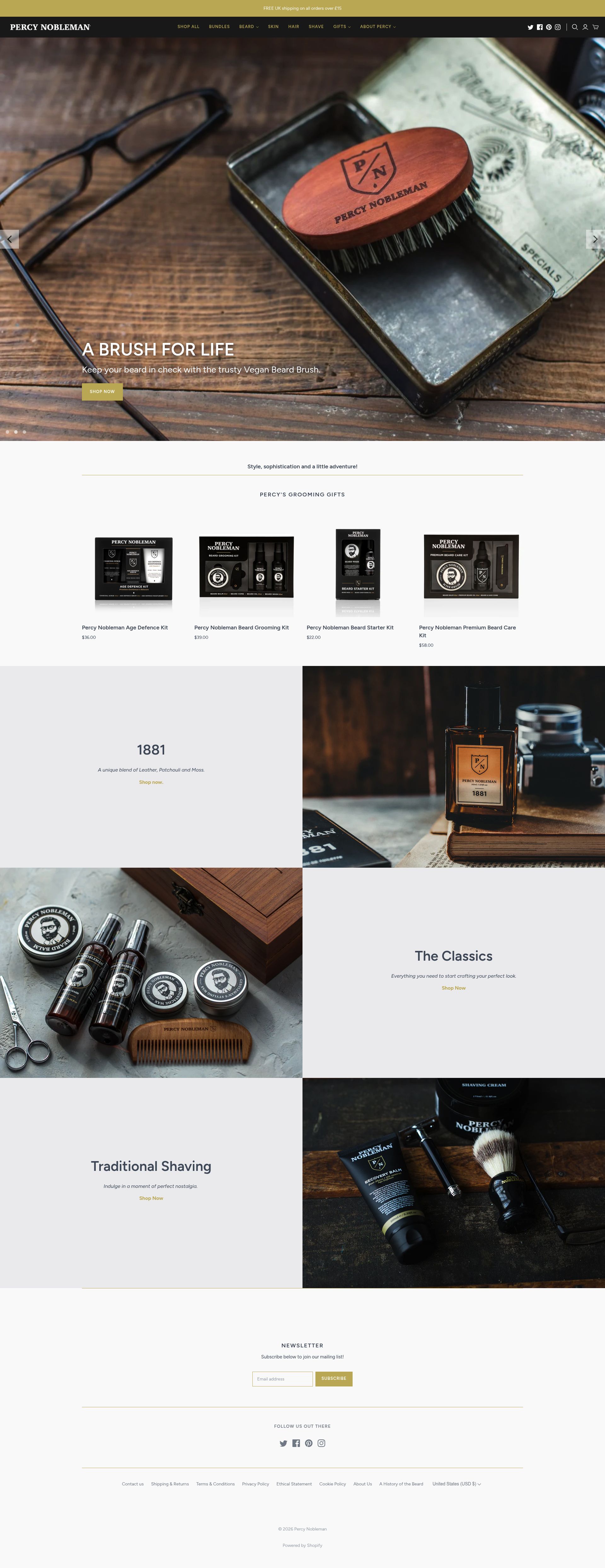 Percy Nobleman homepage screenshot