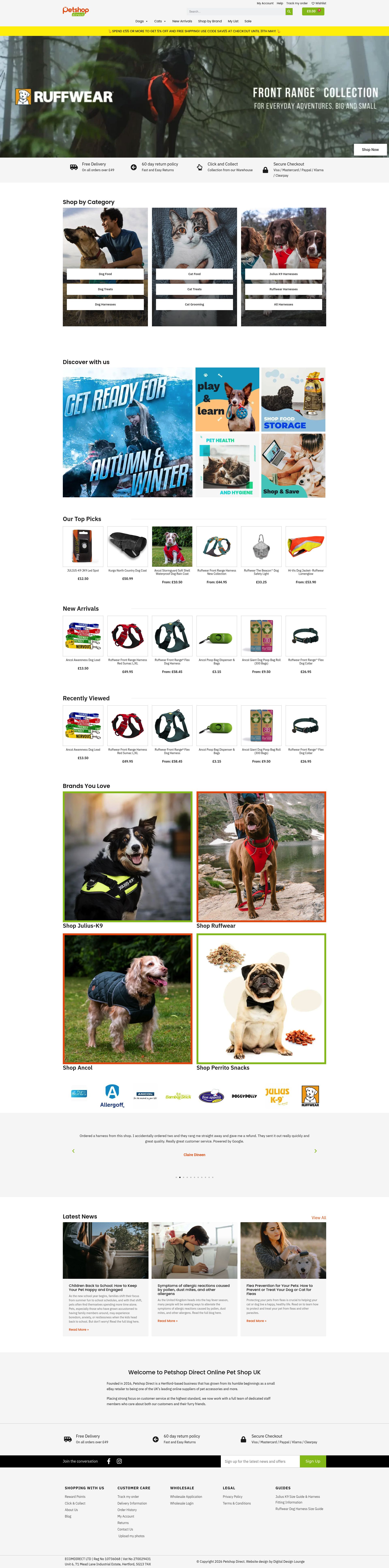 Pet Shop Direct homepage screenshot