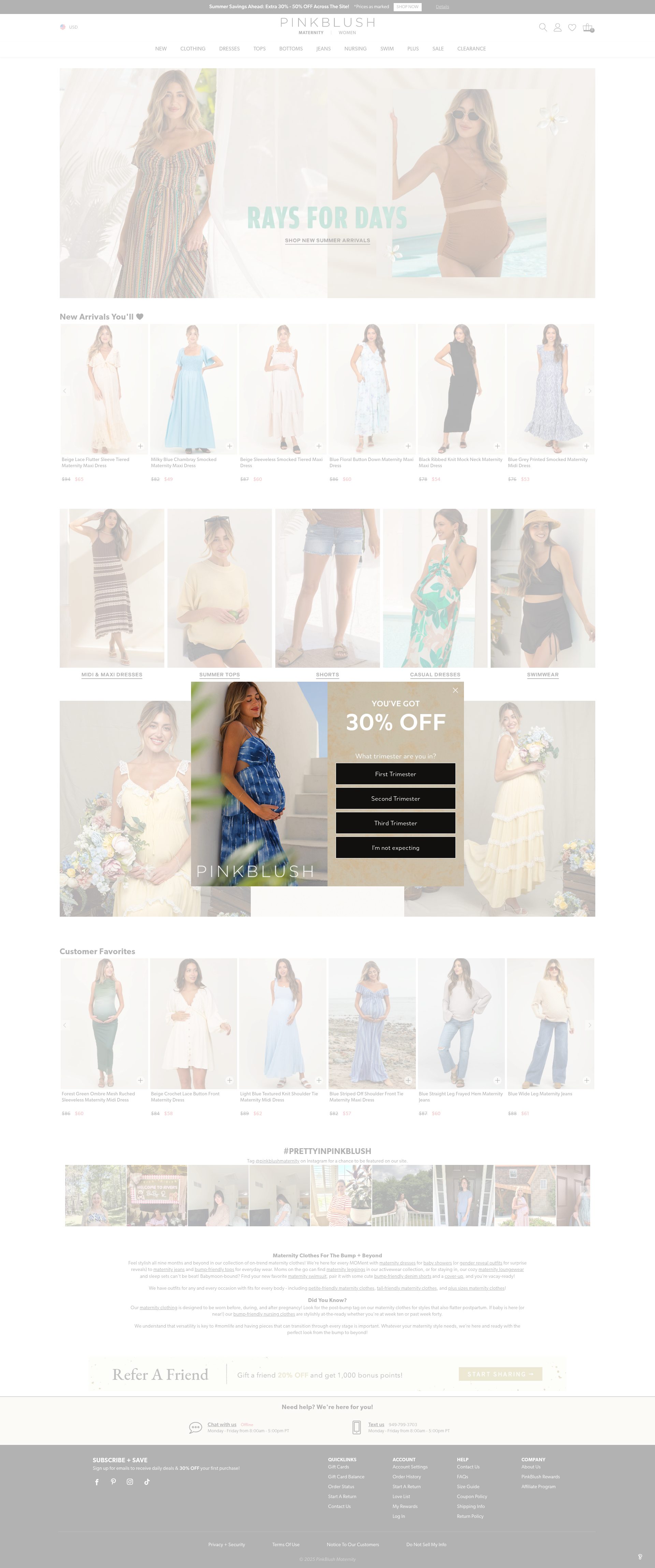 Pink Blush Maternity homepage