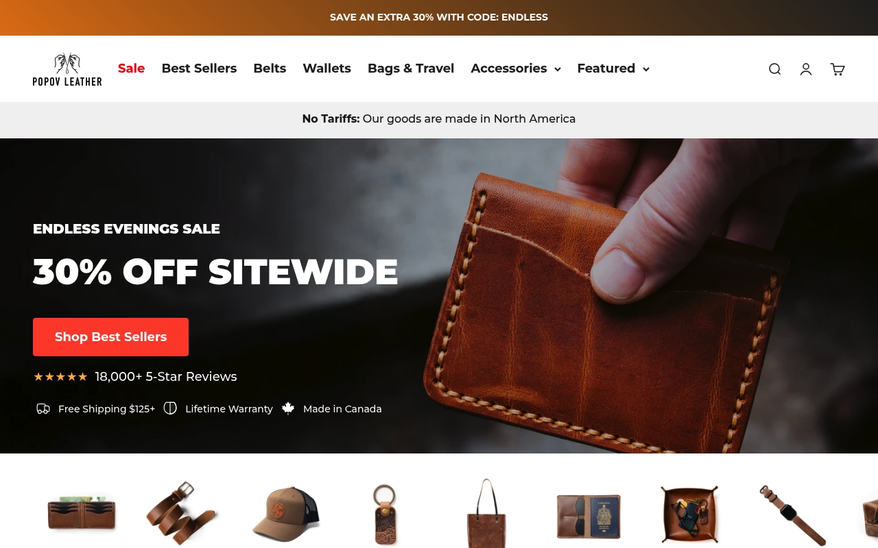 Popov Leather homepage