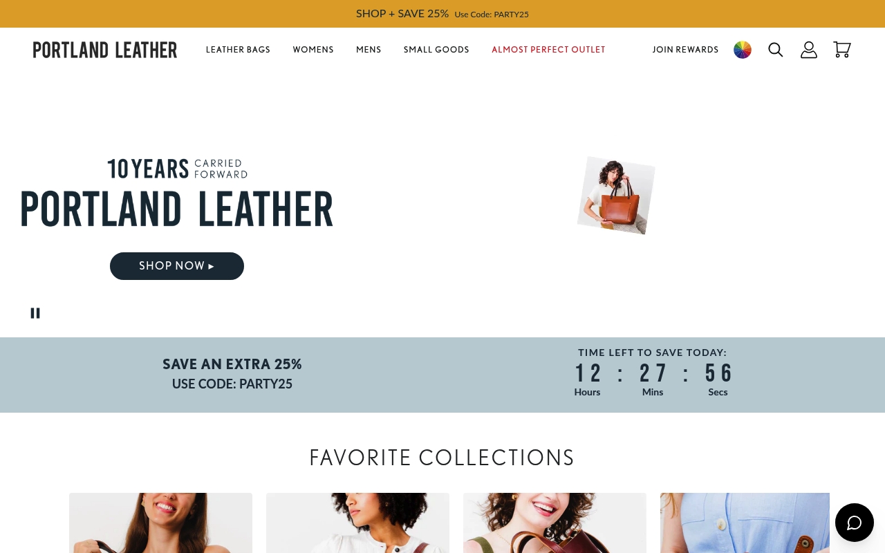 Portland Leather Goods homepage