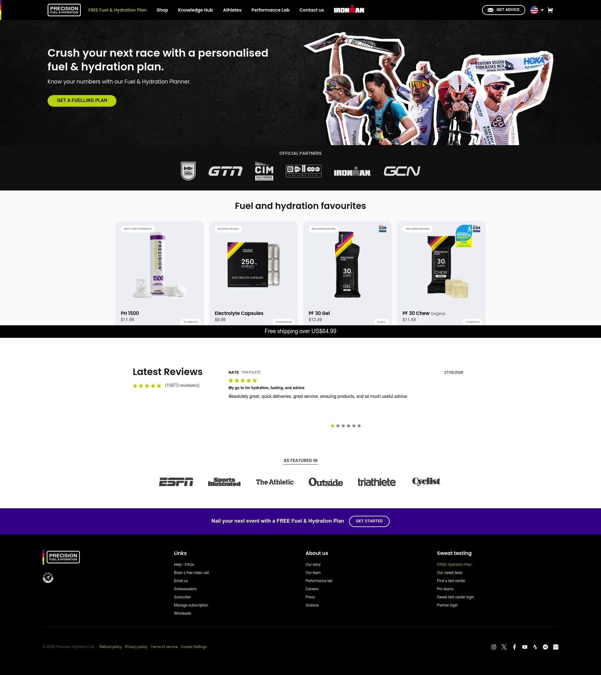 Precision Fuel & Hydration homepage