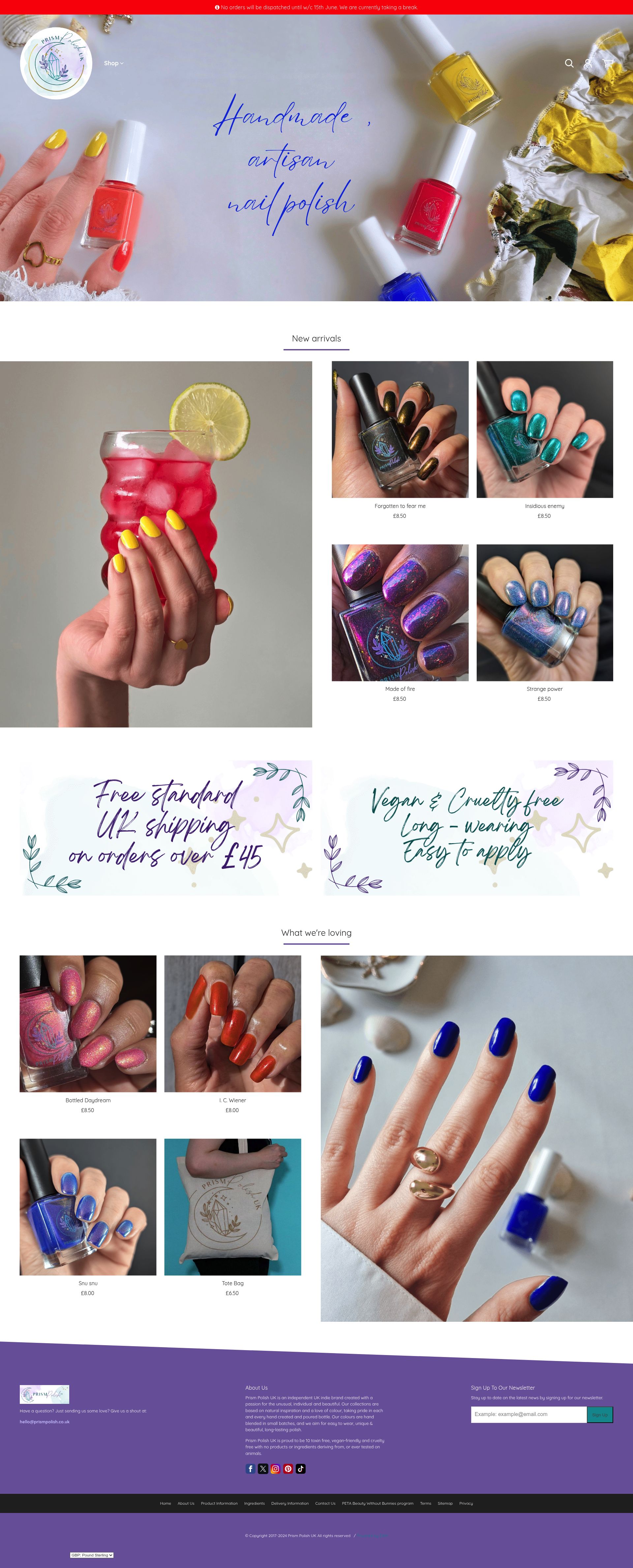 Prism Polish homepage screenshot
