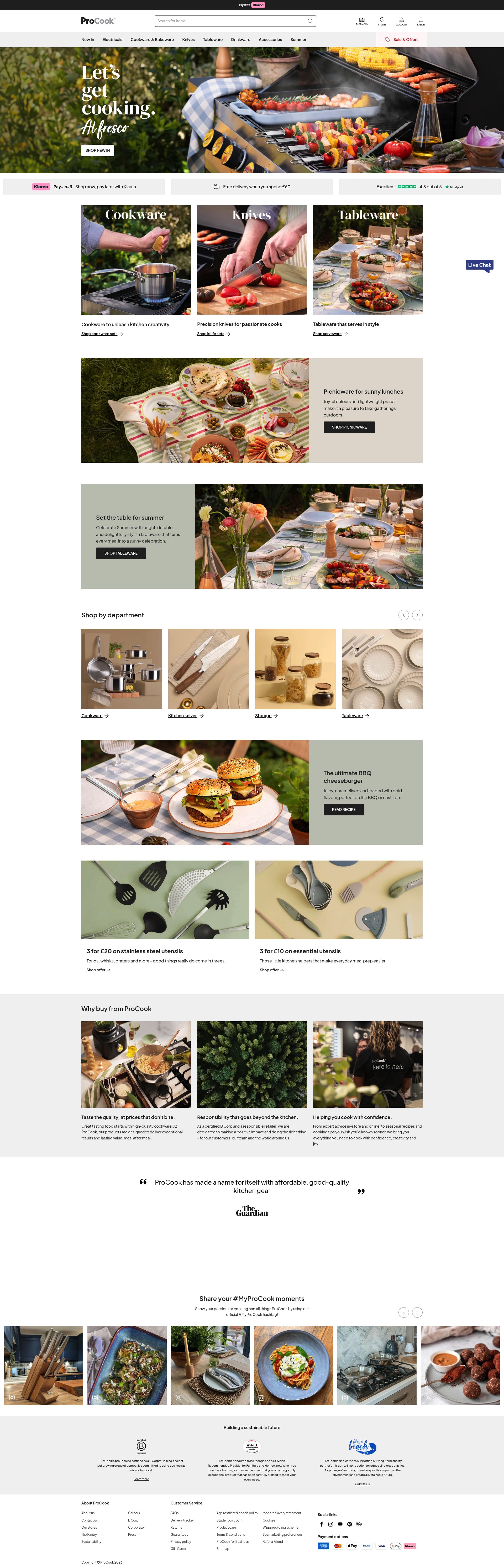 Procook homepage screenshot