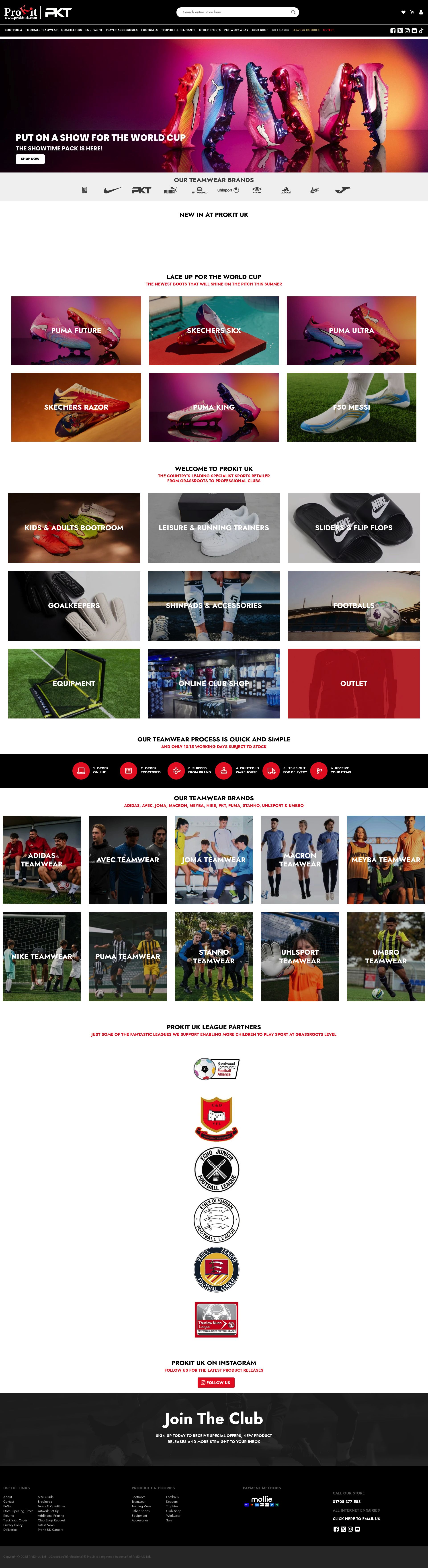 Prokit Uk homepage screenshot