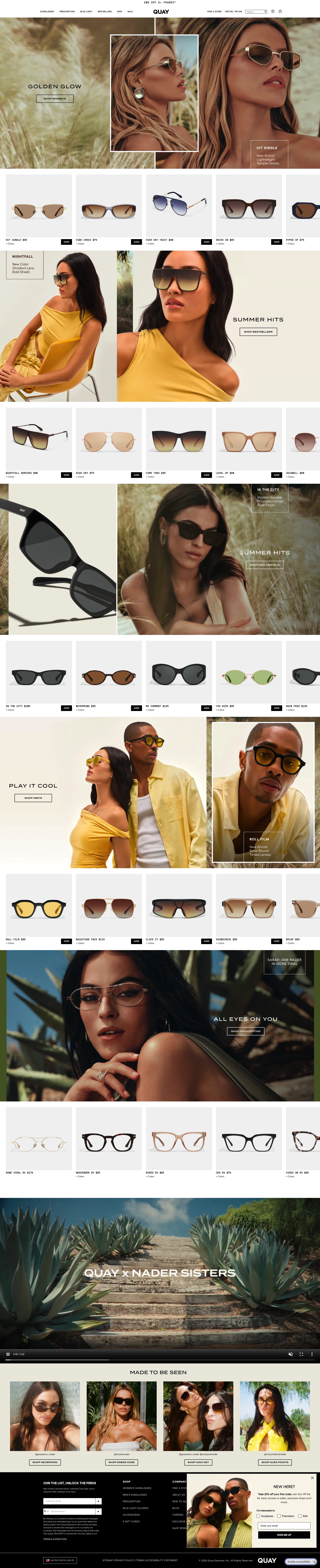 Quay Australia homepage screenshot