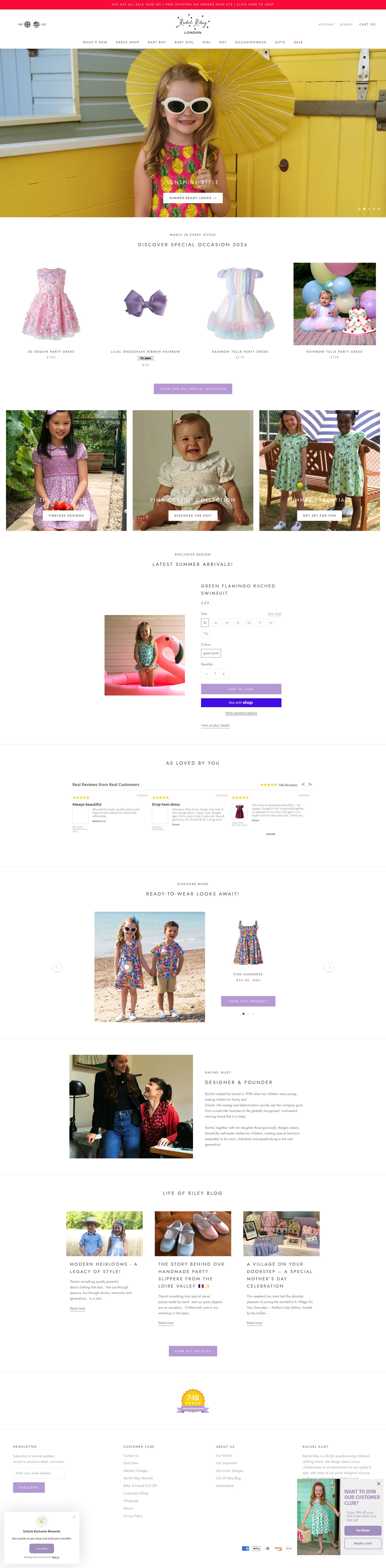 Rachel Riley homepage screenshot