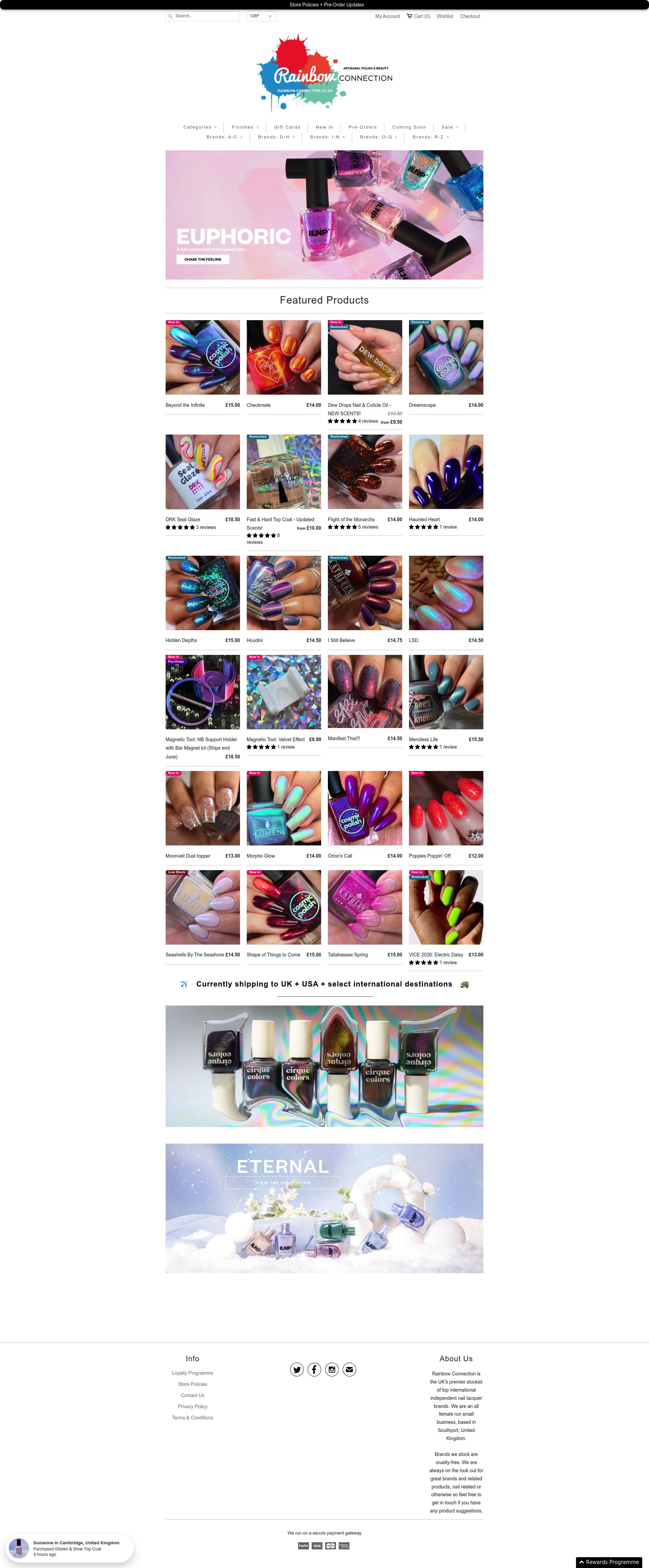 Rainbow Connection homepage screenshot