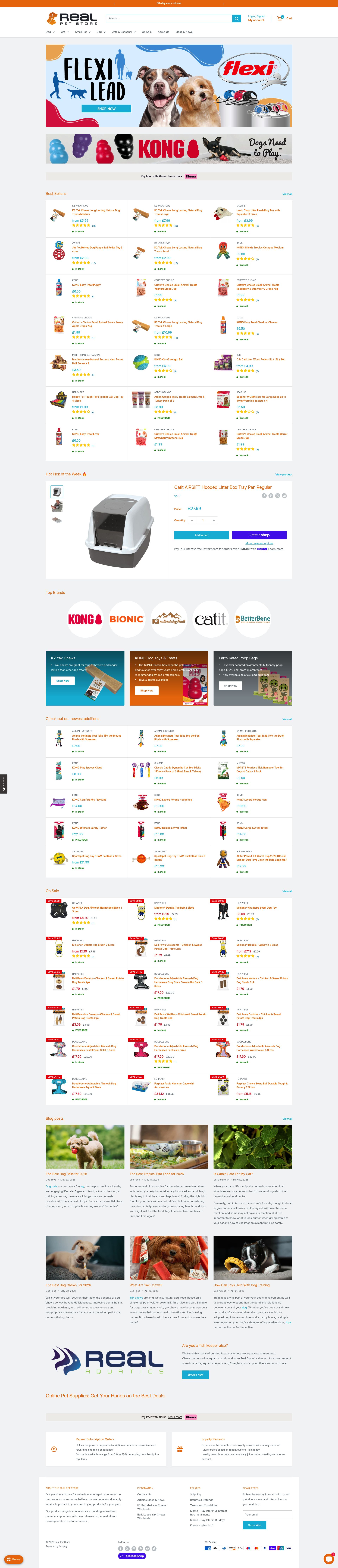 Real Pet Store homepage screenshot