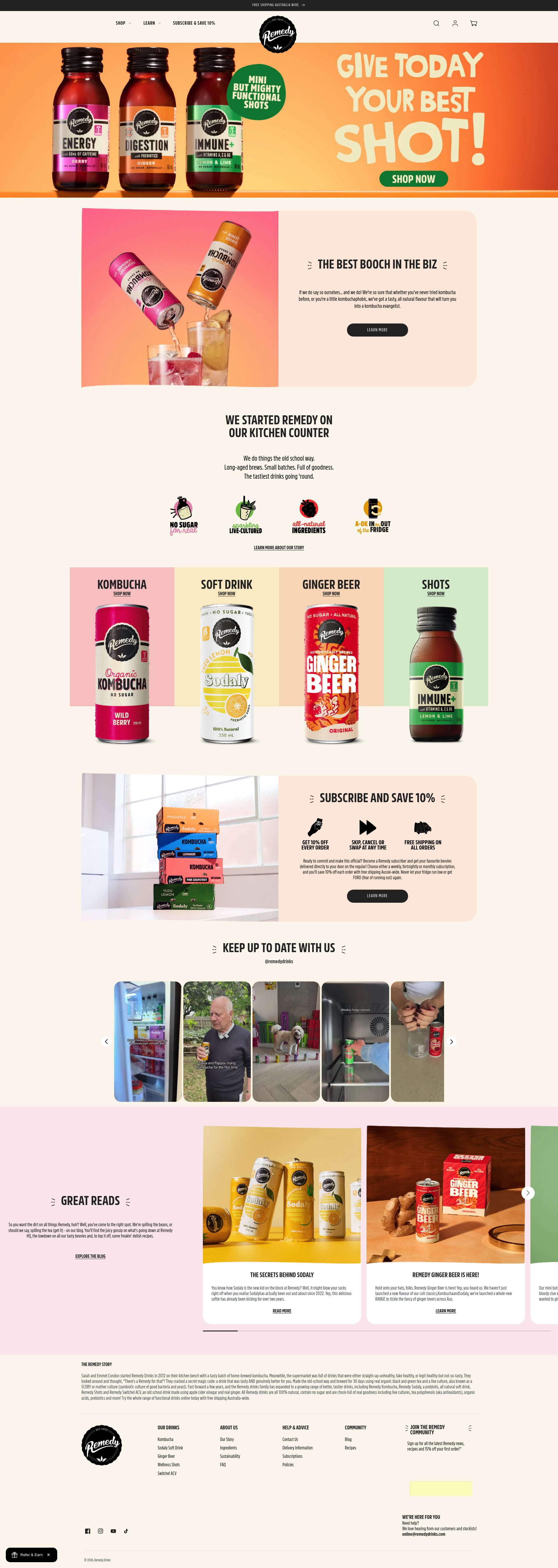 Remedy Drinks homepage