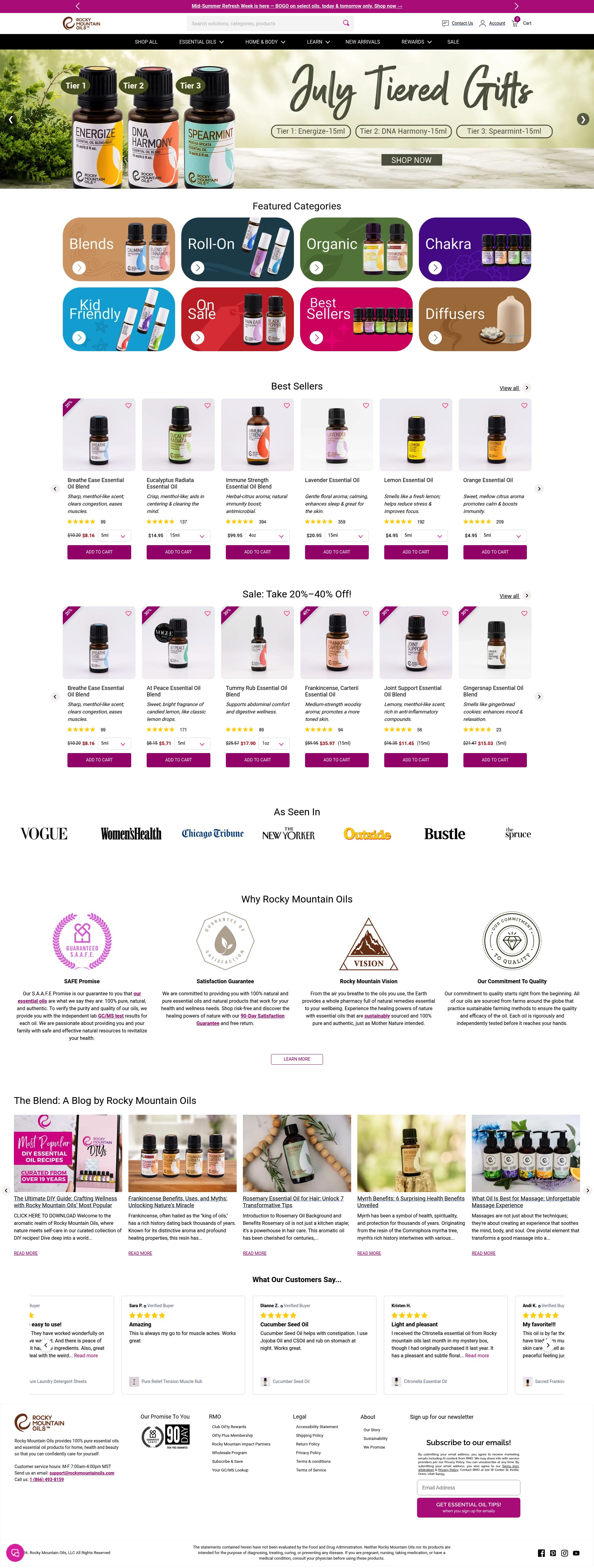 Rocky Mountain Oils homepage