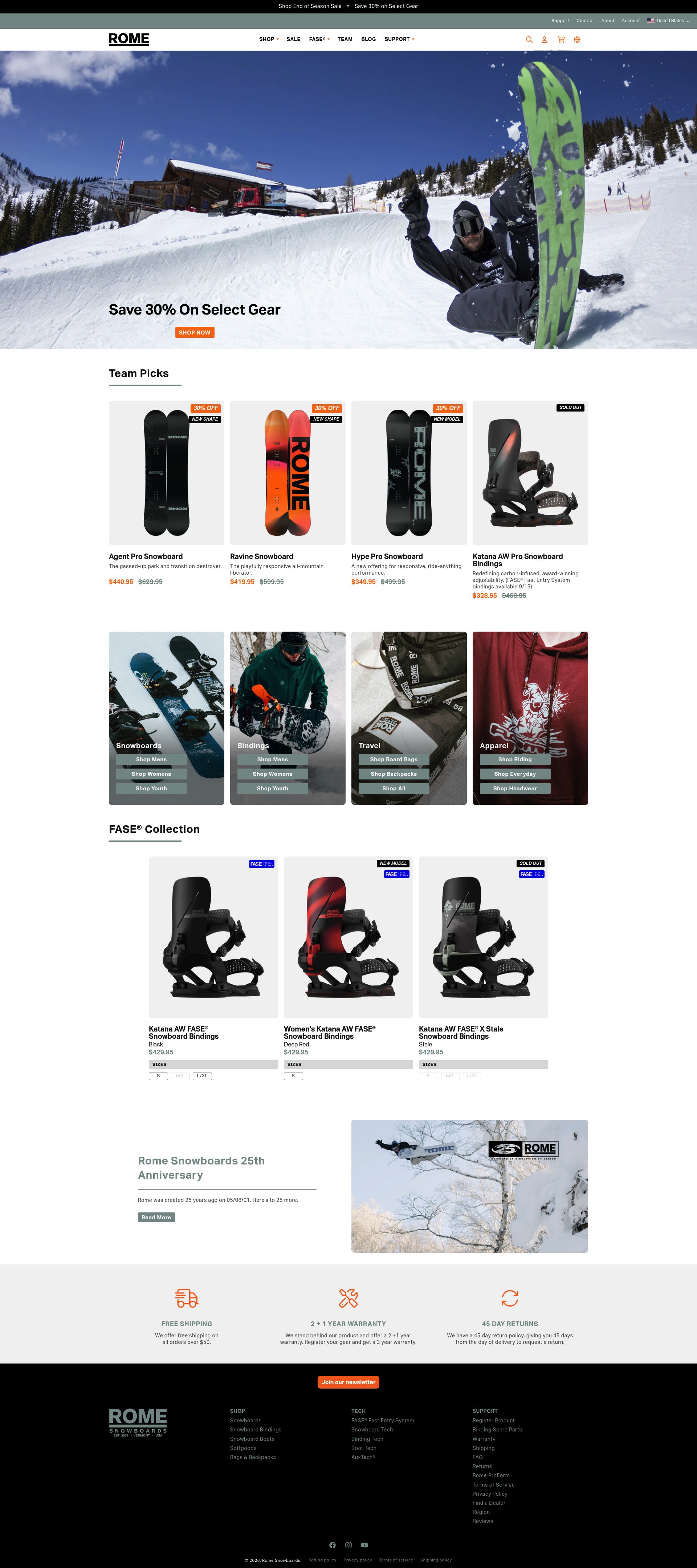 Rome Snowboards homepage