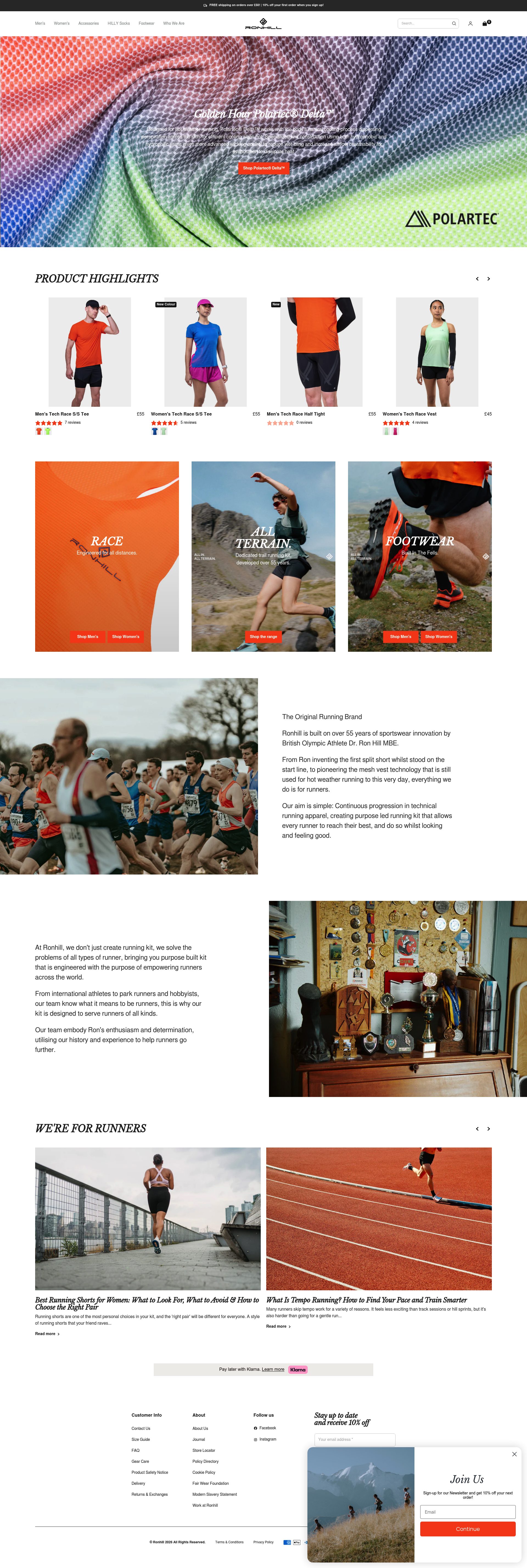 Ronhill homepage screenshot