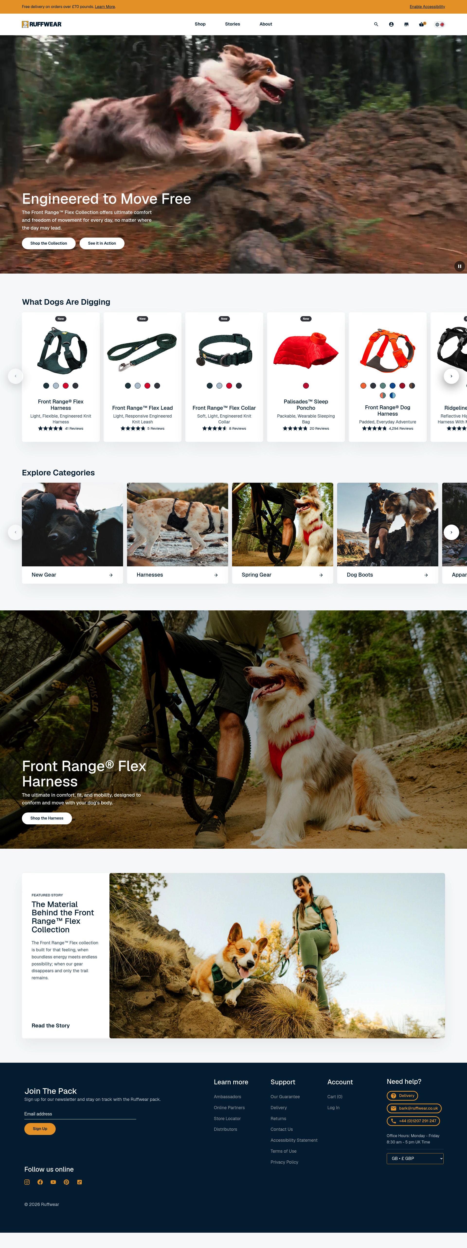 Ruffwear Uk homepage screenshot
