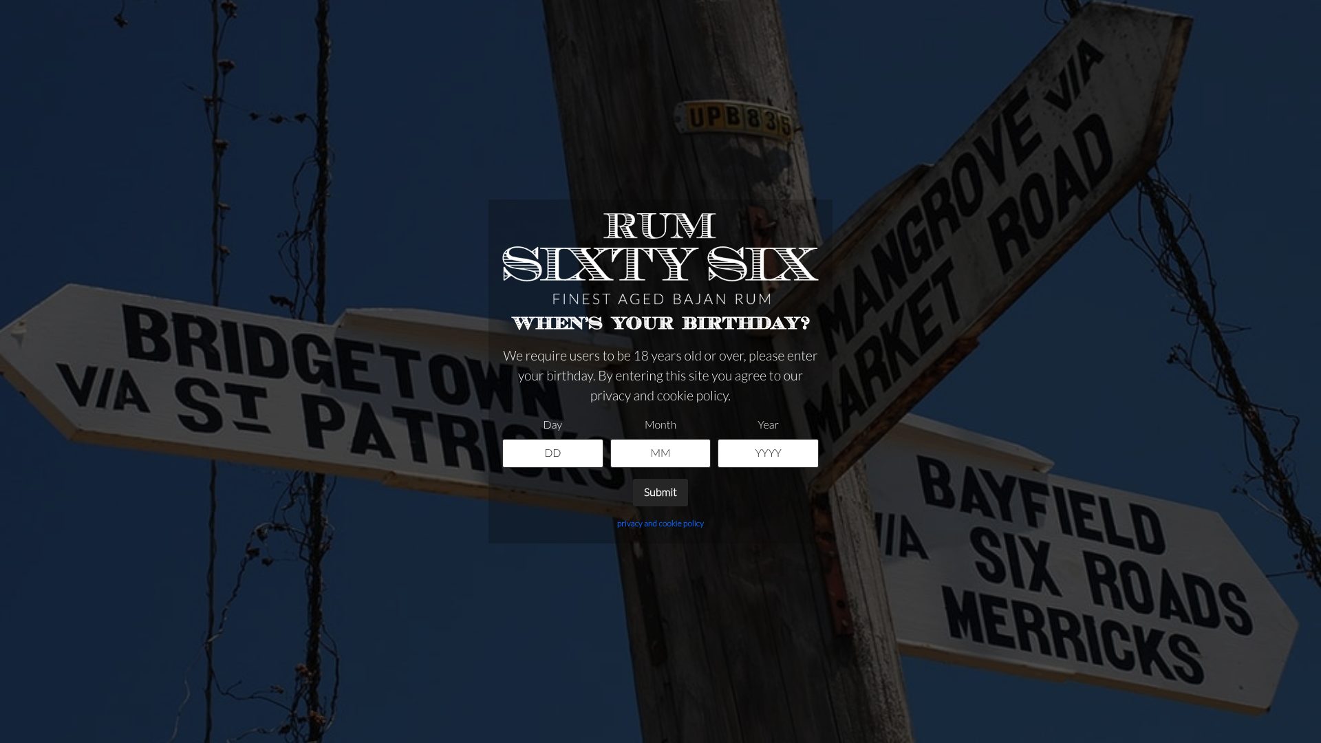 Rum Sixty Six homepage