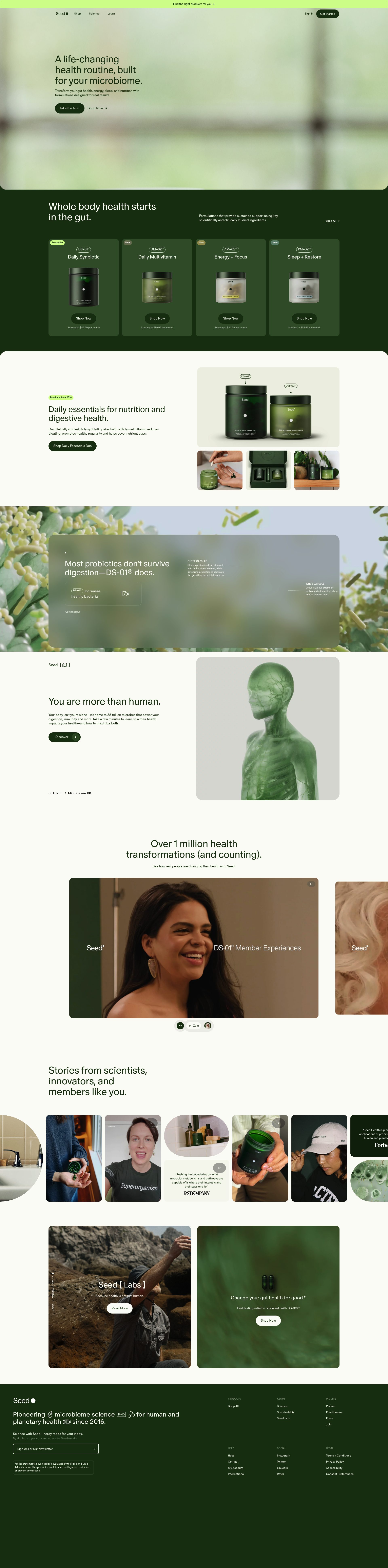 Seed homepage