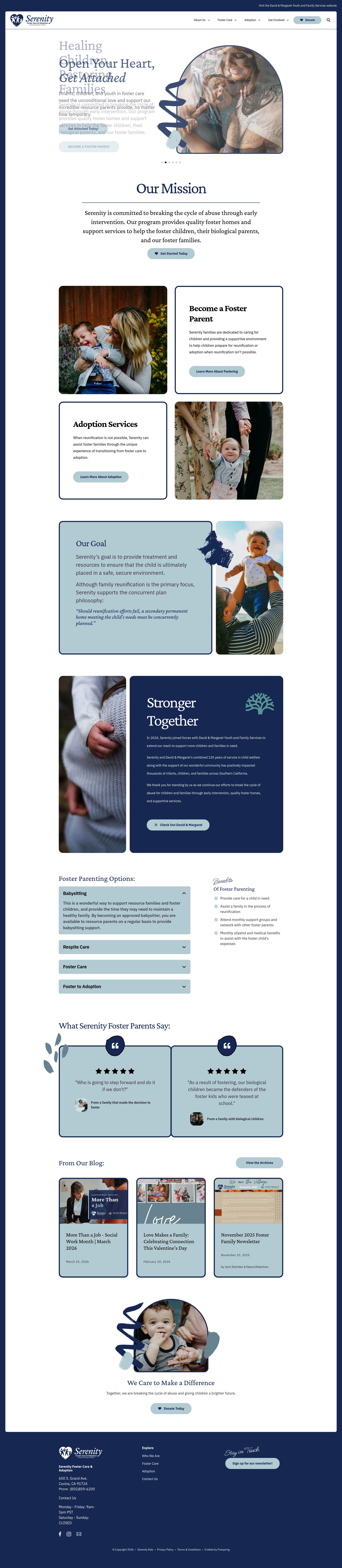 Serenity Kids homepage